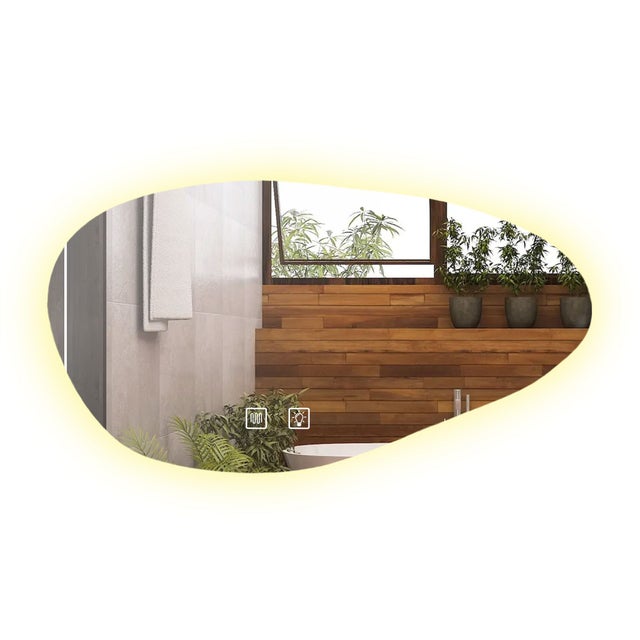 Miroir Suspendu Rea Led Cloud A 100x60cm Grey - 2,5x100x60cm