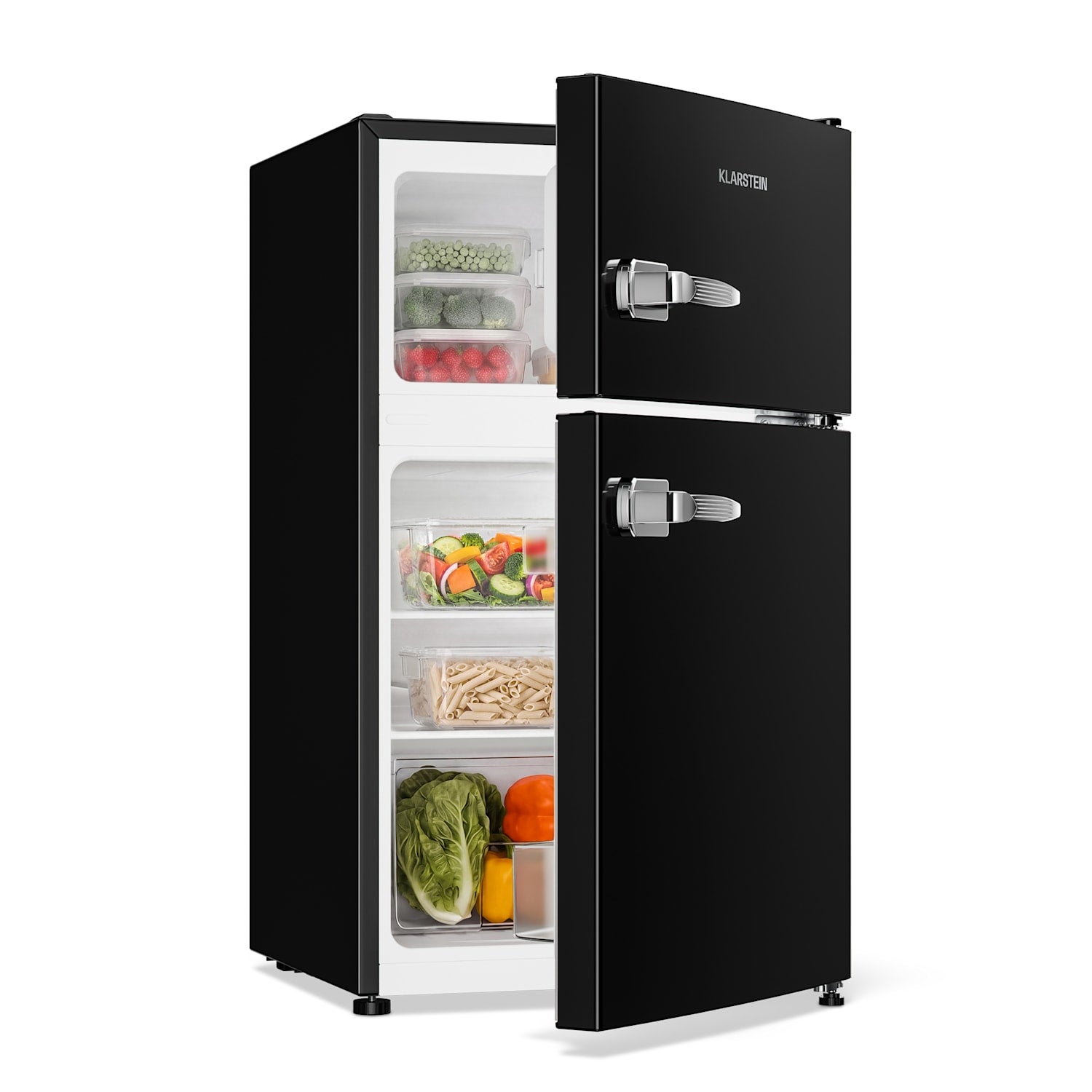 Klarstein Irene Combi Frigorífico Y Congelador 86 Litros Diseño Retro Negro , Leroy Merlin
