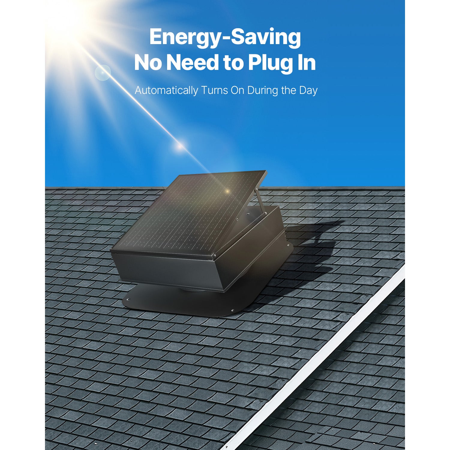 Ventilateur solaire 35 W avec thermostat, débit 2400 CFM, moteur sans balais, pour greniers SucceBuy - 6