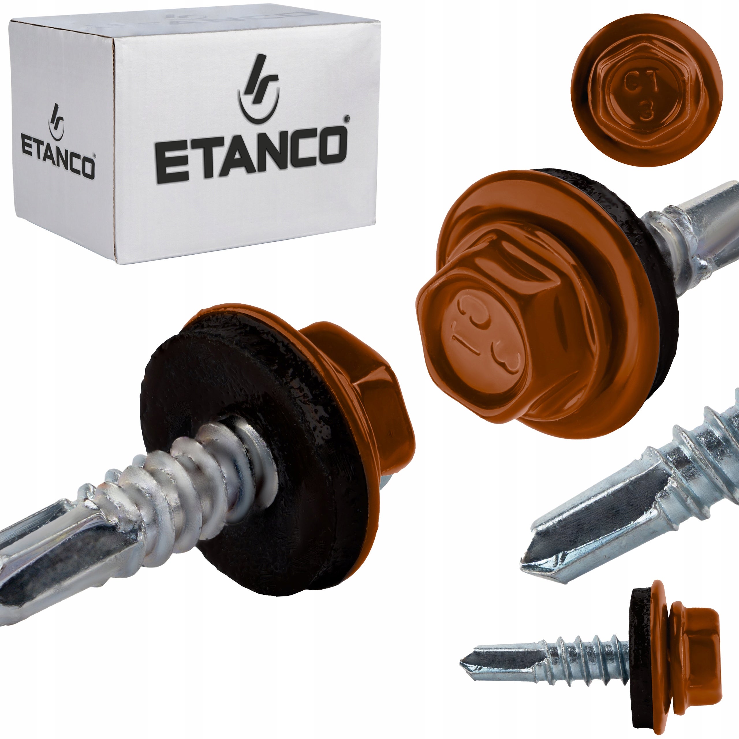 Wkręty samowiercące do metalu Etanco GT3 Z14 4,8x19 mm RAL 8004 250szt