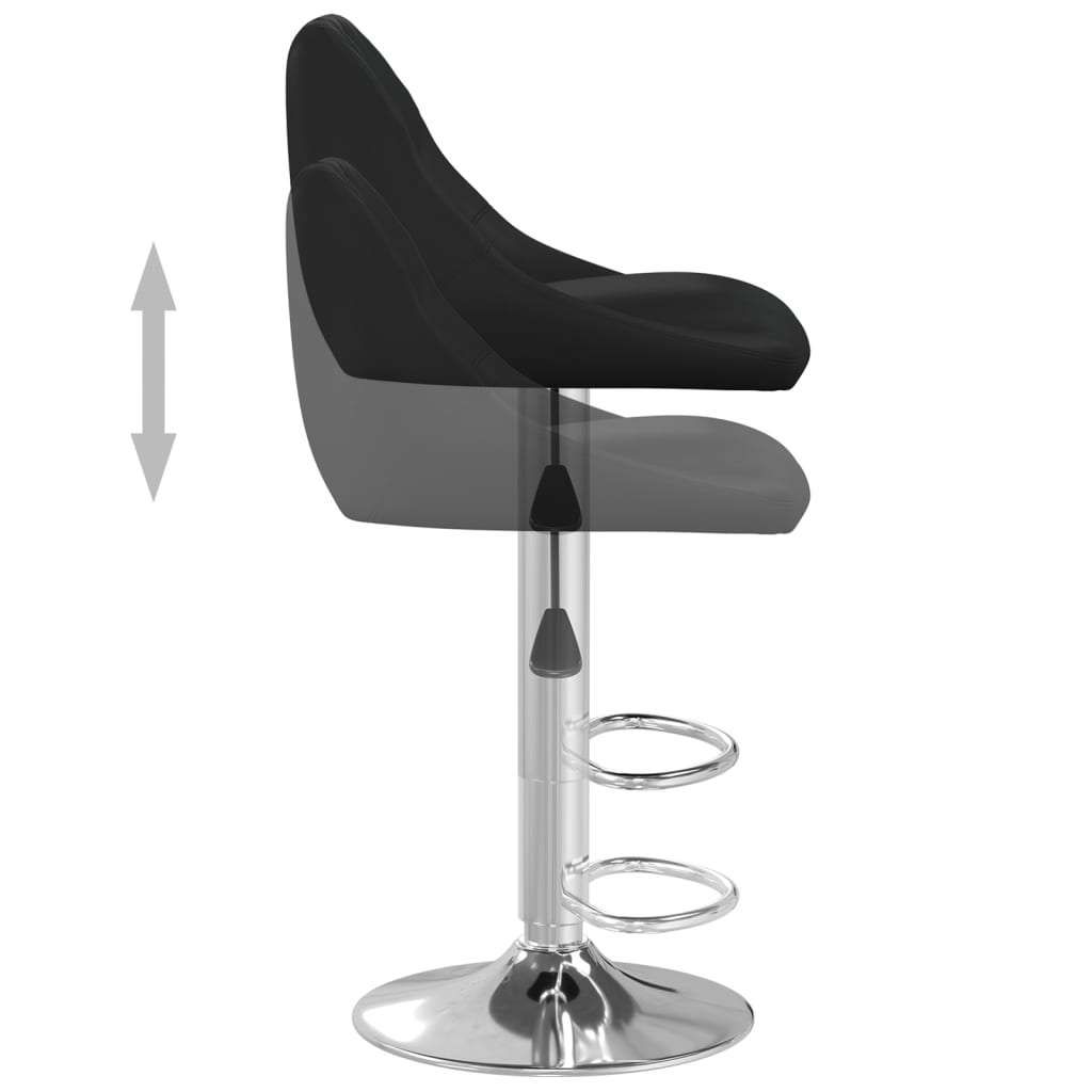 Tabourets de bar lot de 2 noir similicuir - 6