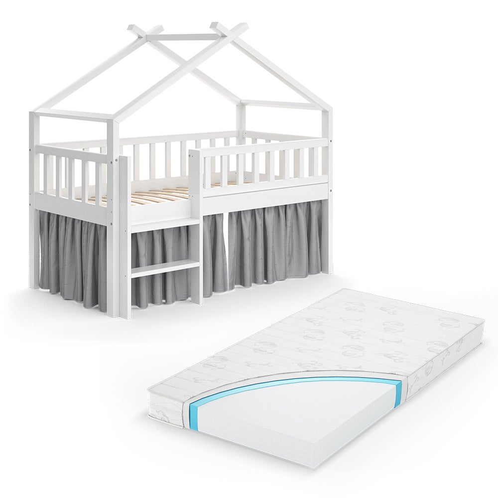 VitaliSpa Matelas Enfant 80x160 Cm Blanc - Confort Respirant Anti-Allergie