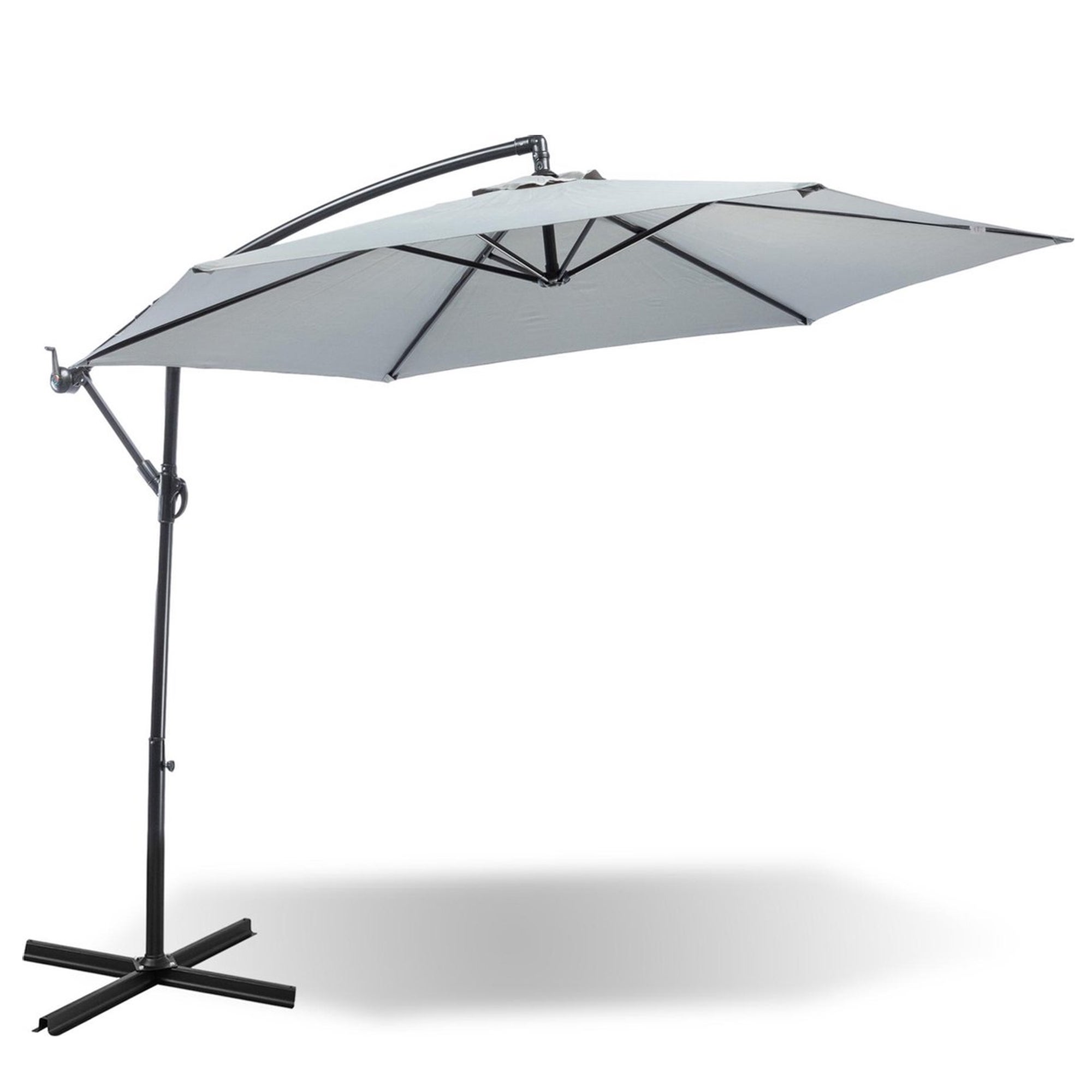 Parasol Déporté HOMSHADE 3m - Rotation 360°, Inclinaison 45°, Toile UPF50+ Anti-décoloration 3 Ans, Pour Terrasse, Piscine, Jardin