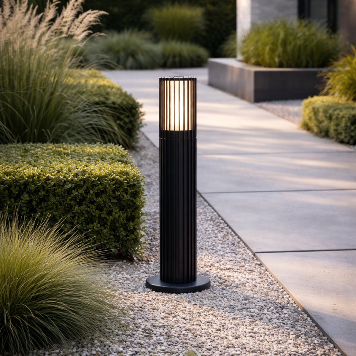 Qazqa design borne lumineuse extérieure pour jardin - Boris - noir, max. 7w, gu10, 50cm, IP44 - 2