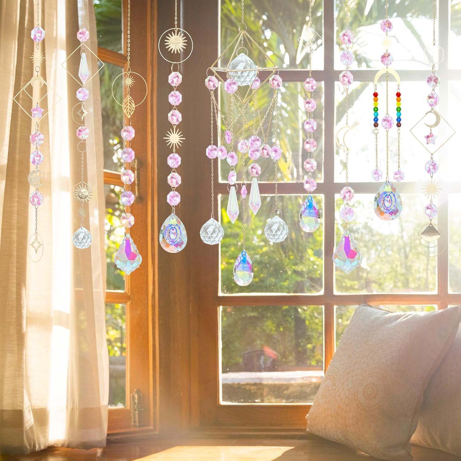 Kit DIY 400 pièces suncatchers pour adultes, matériel d’art créatif, cristaux et prismes suspendus, décoration intérieure lumineuse - 9