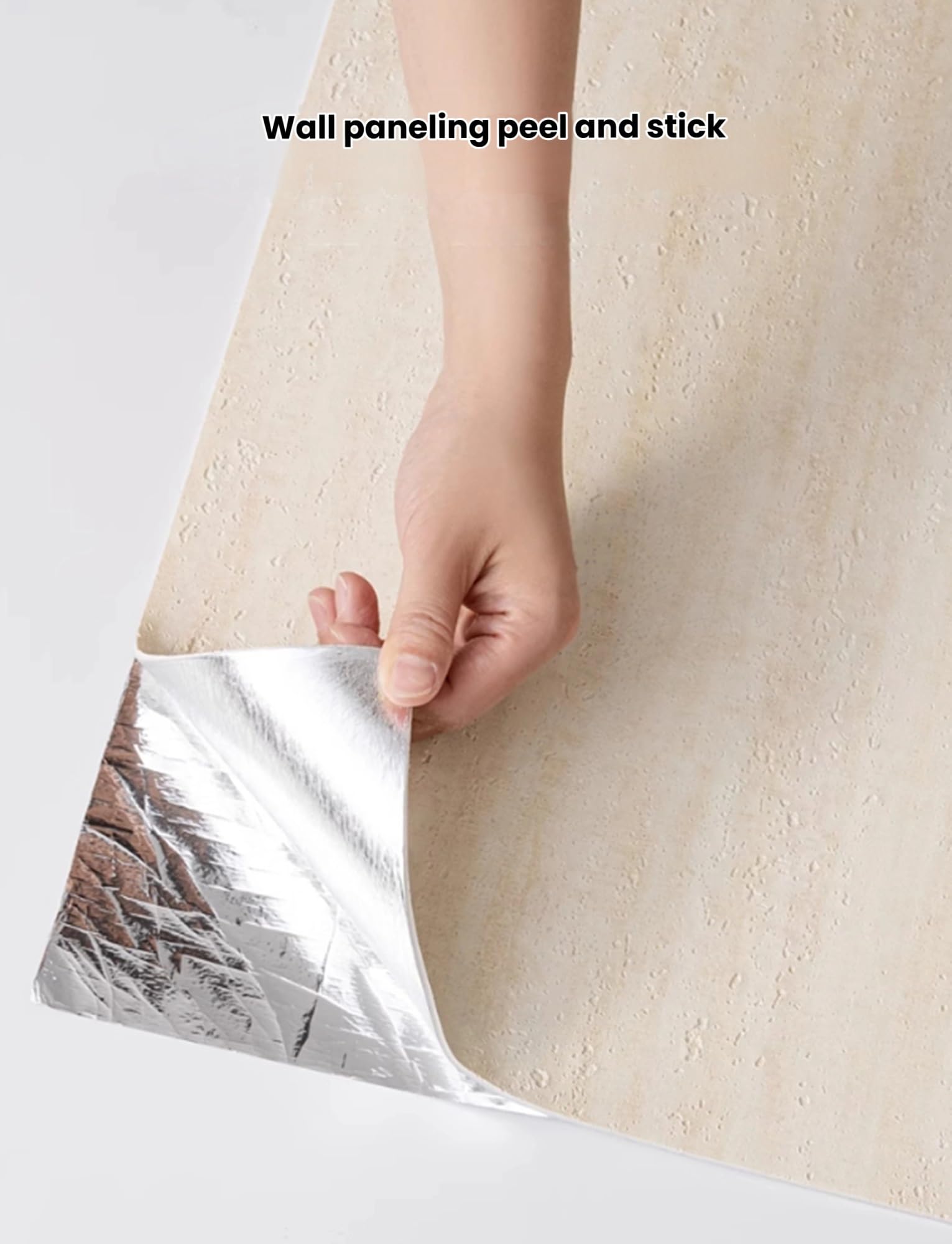 Panneau mural autocollant en PVC imitation travertin, papier peint décoratif autocollant, résistant à l'huile, pour bureau et chambre, 60 x 280 cm - 3