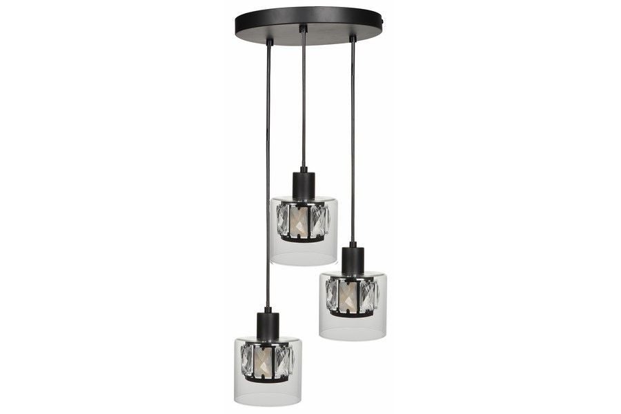 Lampa wisząca Elmo czarna 3xE14x40W wym: 120 x 25 x 25 cm metal Reality