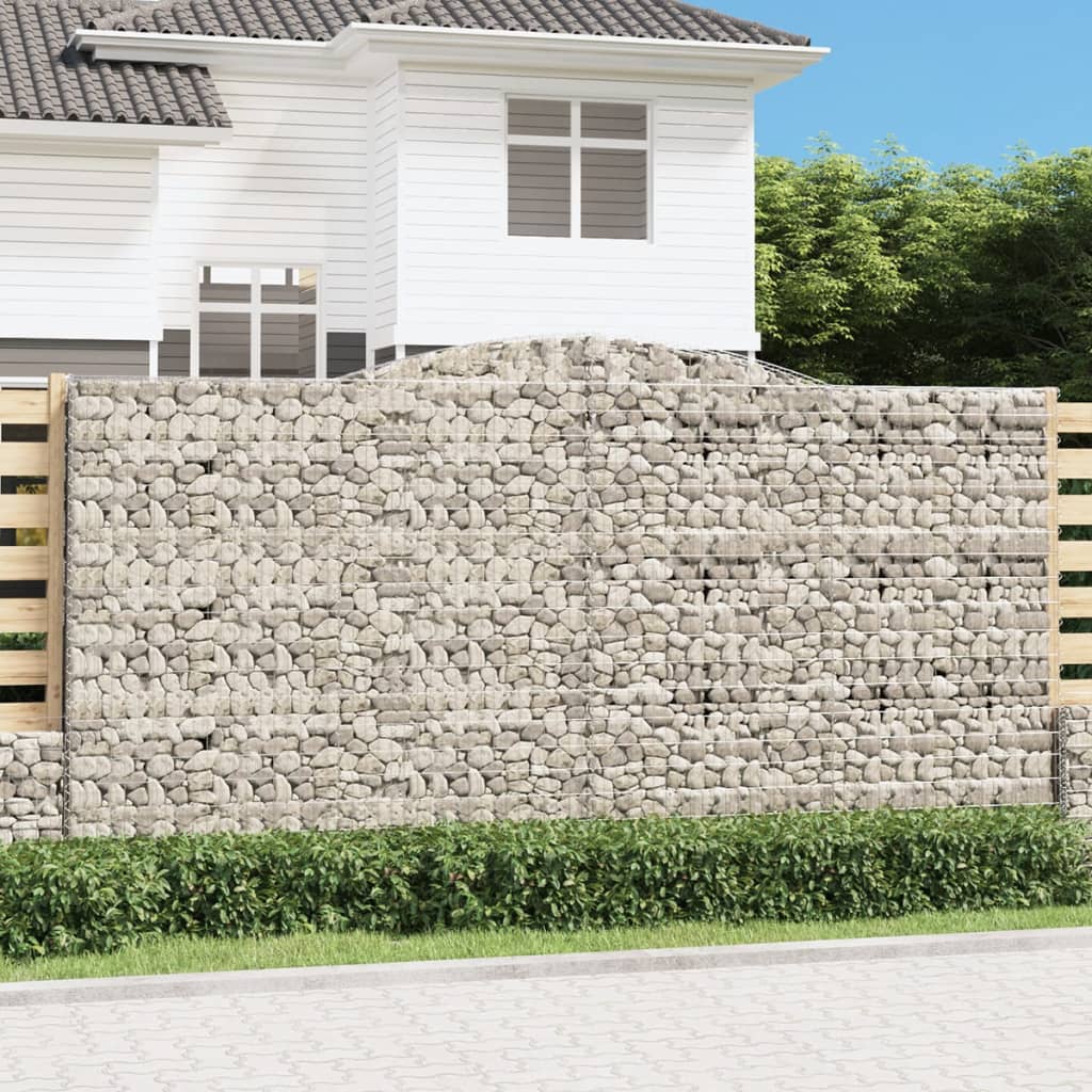 Kosze gabionowe, 2 szt, 400x50x200/220 cm, galwanizowane żelazo vidaXL