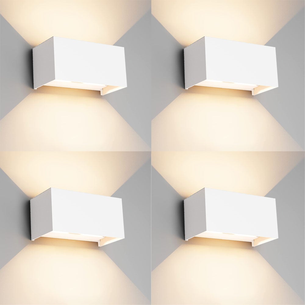 Juego de 4 apliques LED para interior/exterior, 24 W, apliques ...