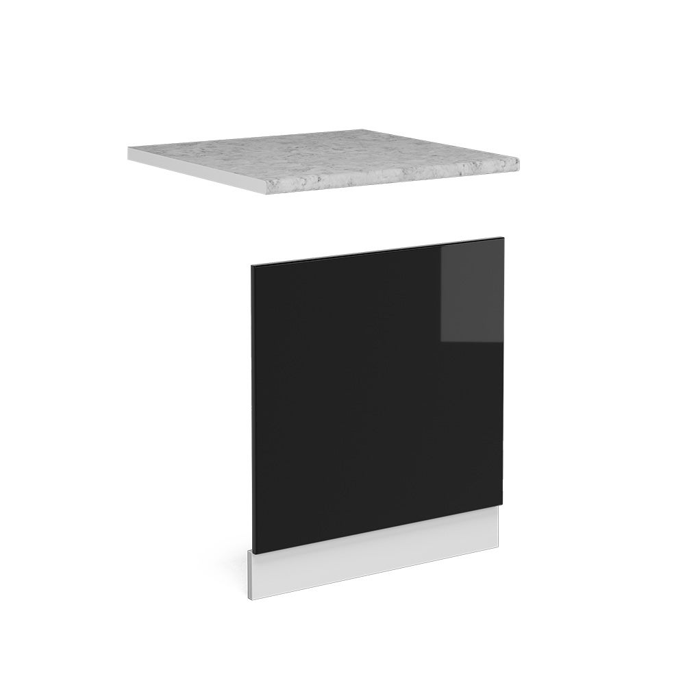 Vicco Panel przedni R-Line, Czarny wysoki połysk, 60 cm , BP Marmur