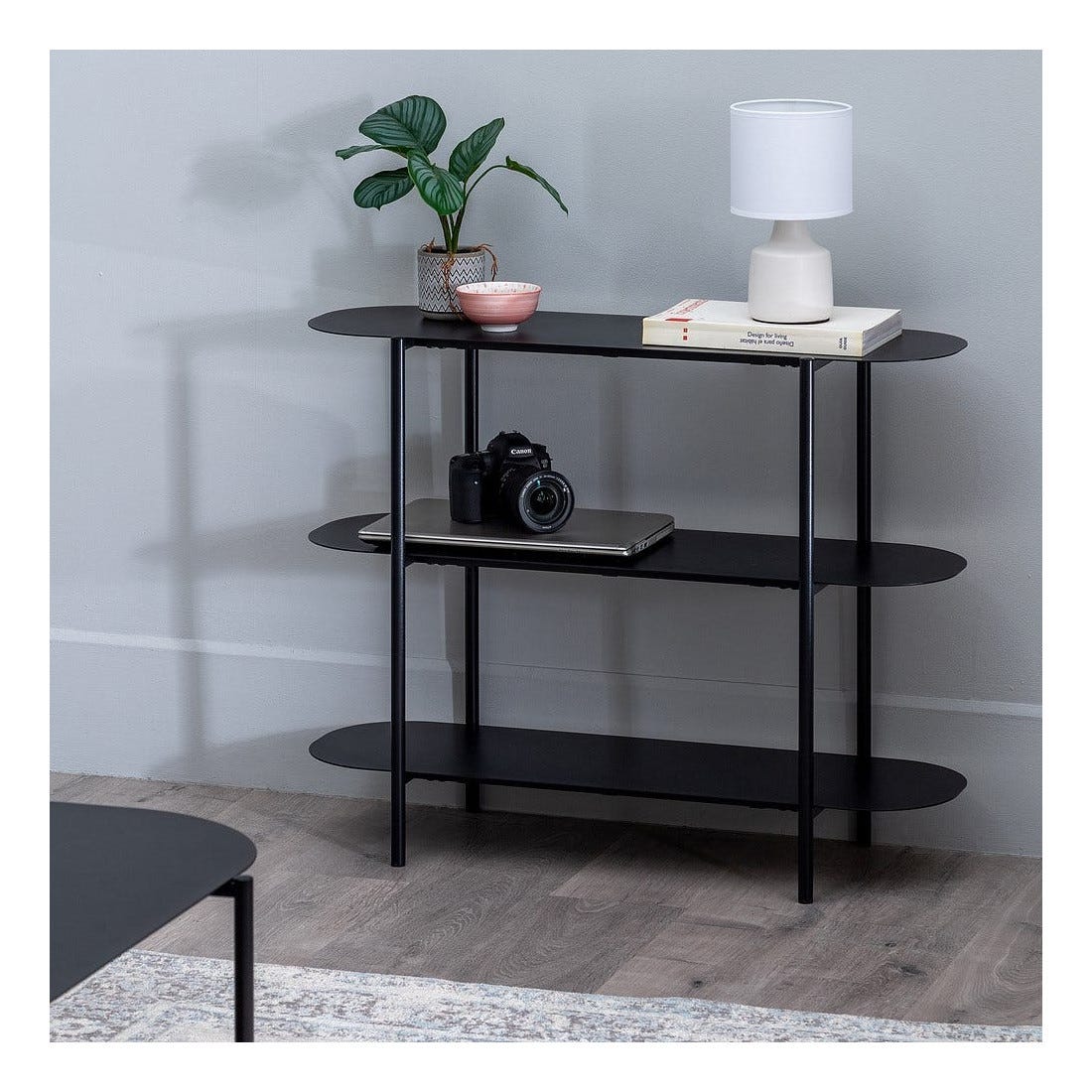 Console 3 plateaux métal Noir - URBAN | Leroy Merlin