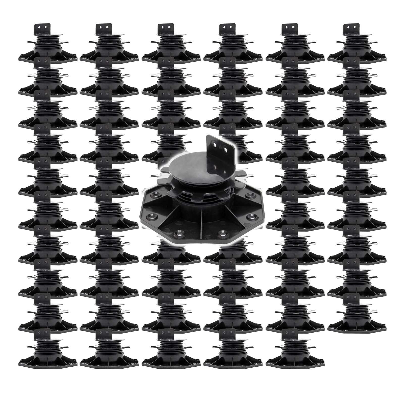 Lot de 100x Plots de terrasse - Charge 2700 kg - Hauteur réglable 140
