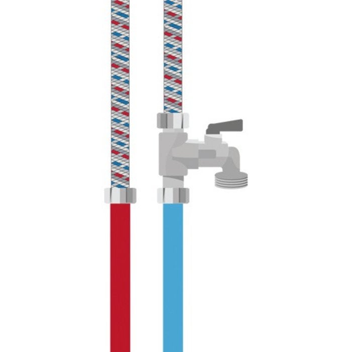 Combiné de piquage machine à laver - Riquier - MF 3/8' - Nez M 3/4' - 2