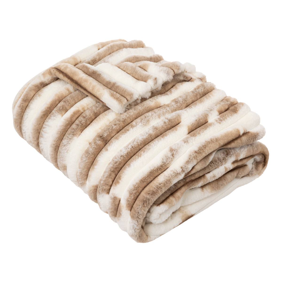 Plaid In Flanella Atmosfera Trecce 125x150cm - Coperta Morbida Per Divano E Letto