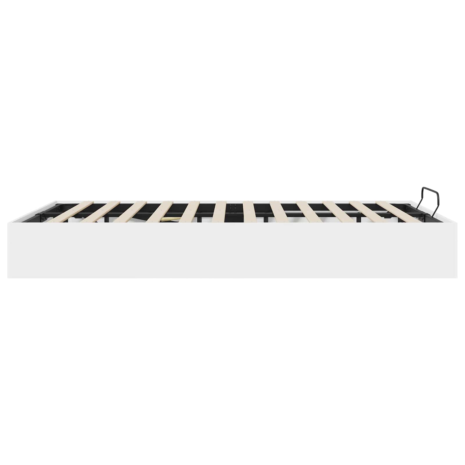 Cadre de lit ottoman en panneau de bois blanc, pour la chambre, 140 × 190 cm - 6
