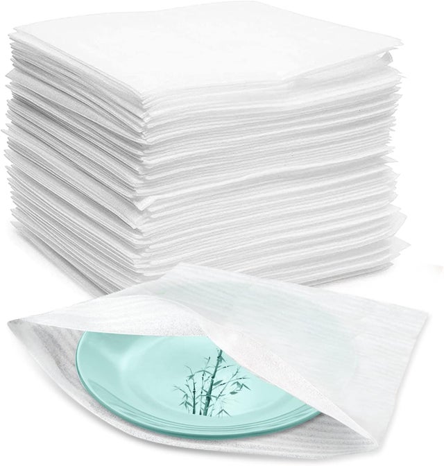 Feuilles Mousse Papier Bulle Déménagement Carton pour Vaisselle Carton Demenagement Verres Plats Assiettes (100PCS)