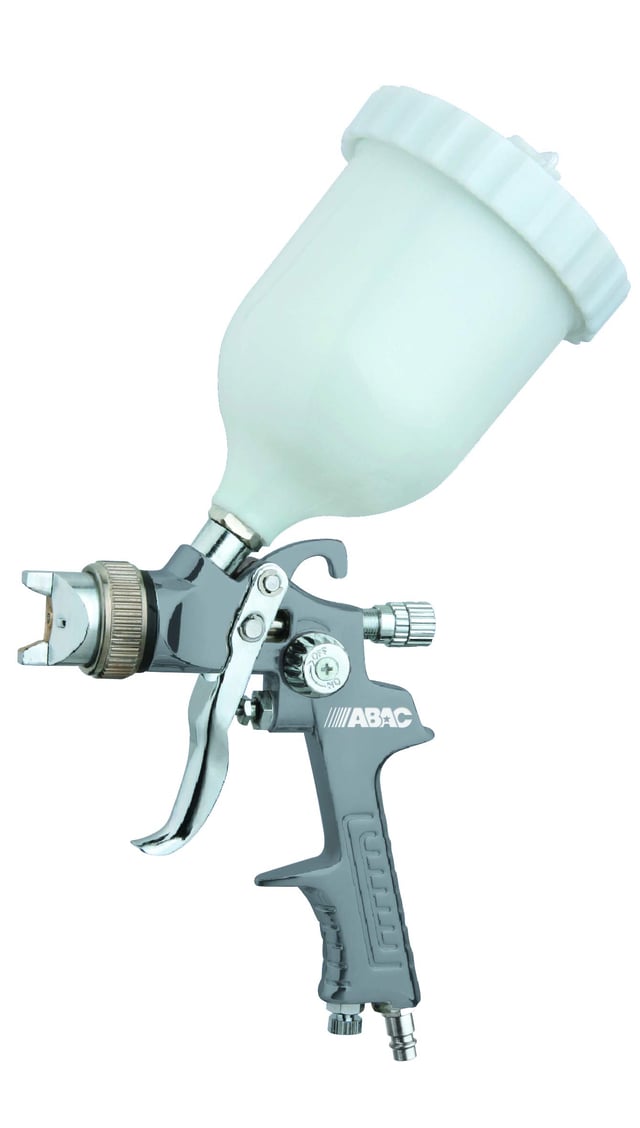 ABAC Pistola a Spruzzo per Verniciare G-540F, Aerografo con Serbatoio per Vernice da 600ml, Ugello da 1.5 mm, Getto a Rosa o Piatto, Pressione Max 4 B