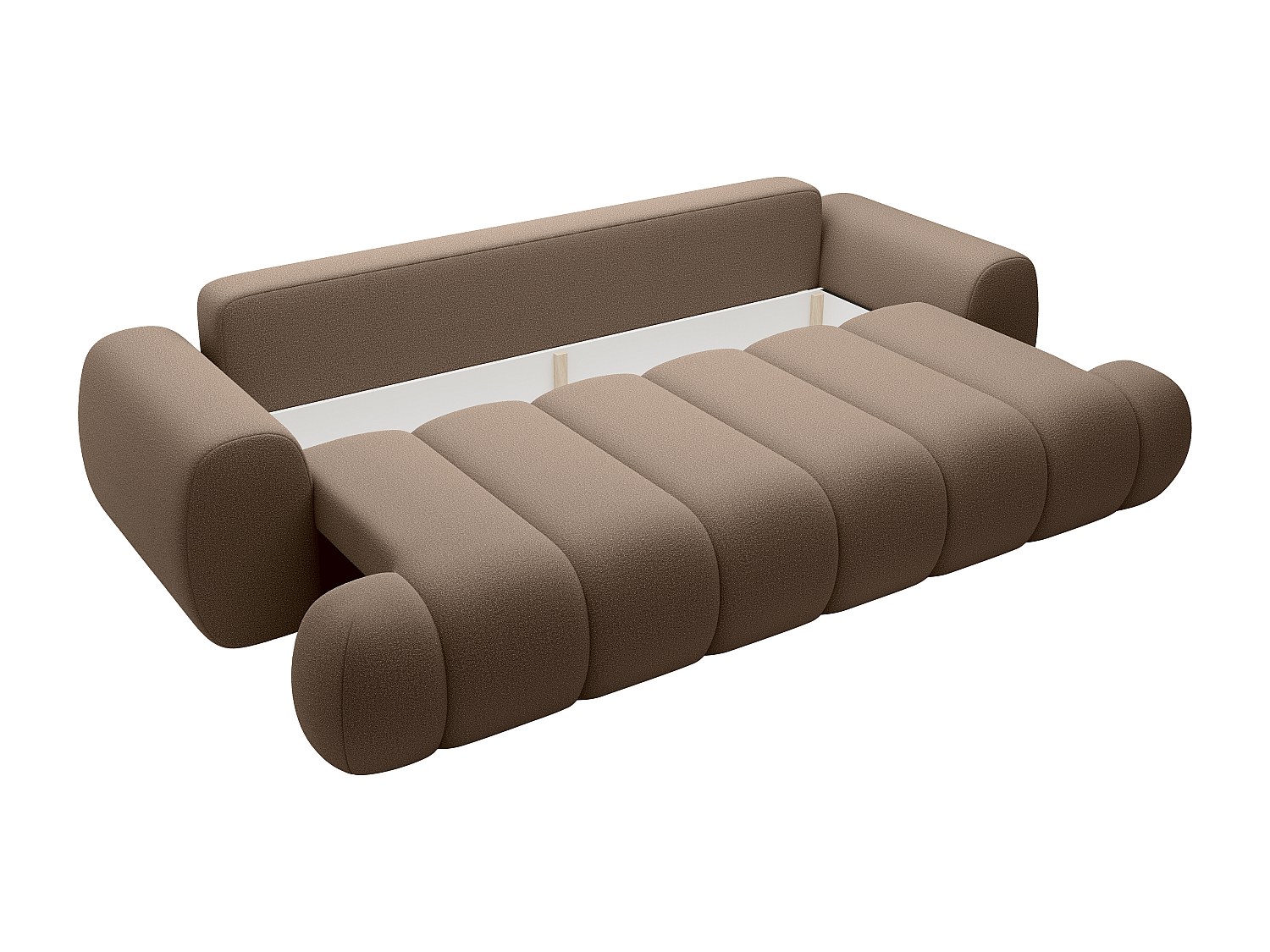 Canapé 4 places convertible en tissu taupe FRIDORA - 5