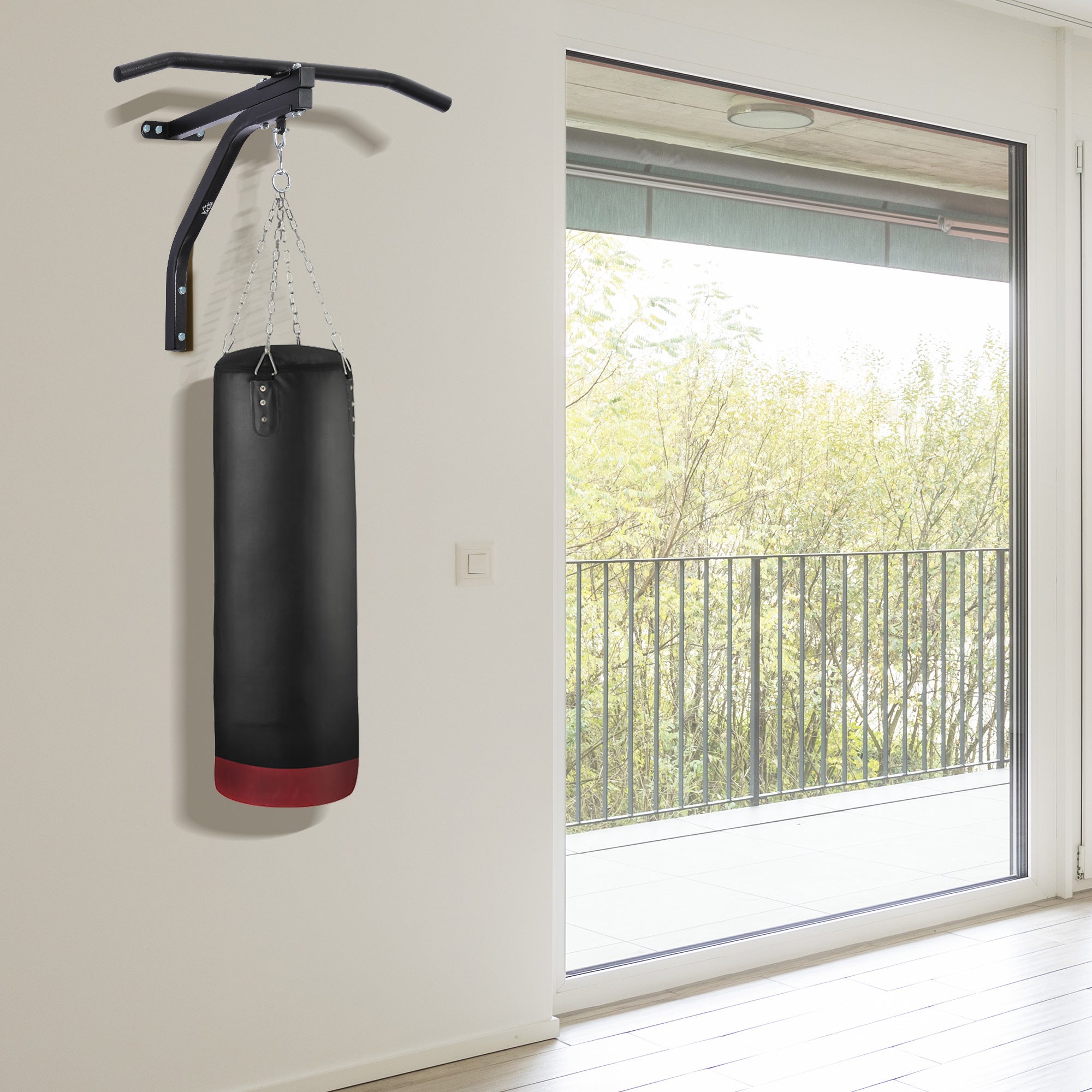 Staffa per montaggio a parete per sacco da boxe con barra per trazioni – Senshi Japan