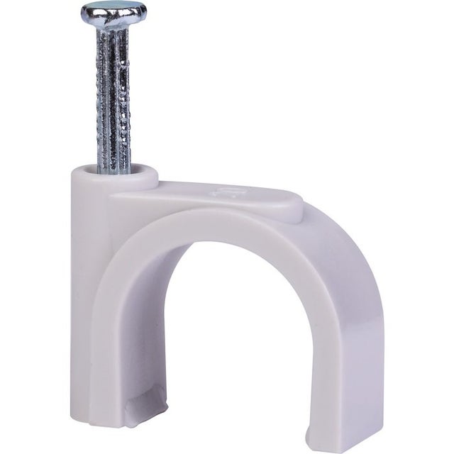 Attache à clou grise - Diamètre 19 à 20 mm - Vendu par 100 - Gewiss