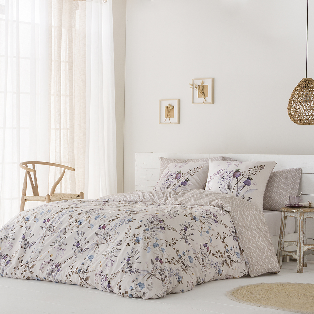 Cotton artean - funda nórdica arina 100% percal algodón 180 hilos beige cama 150