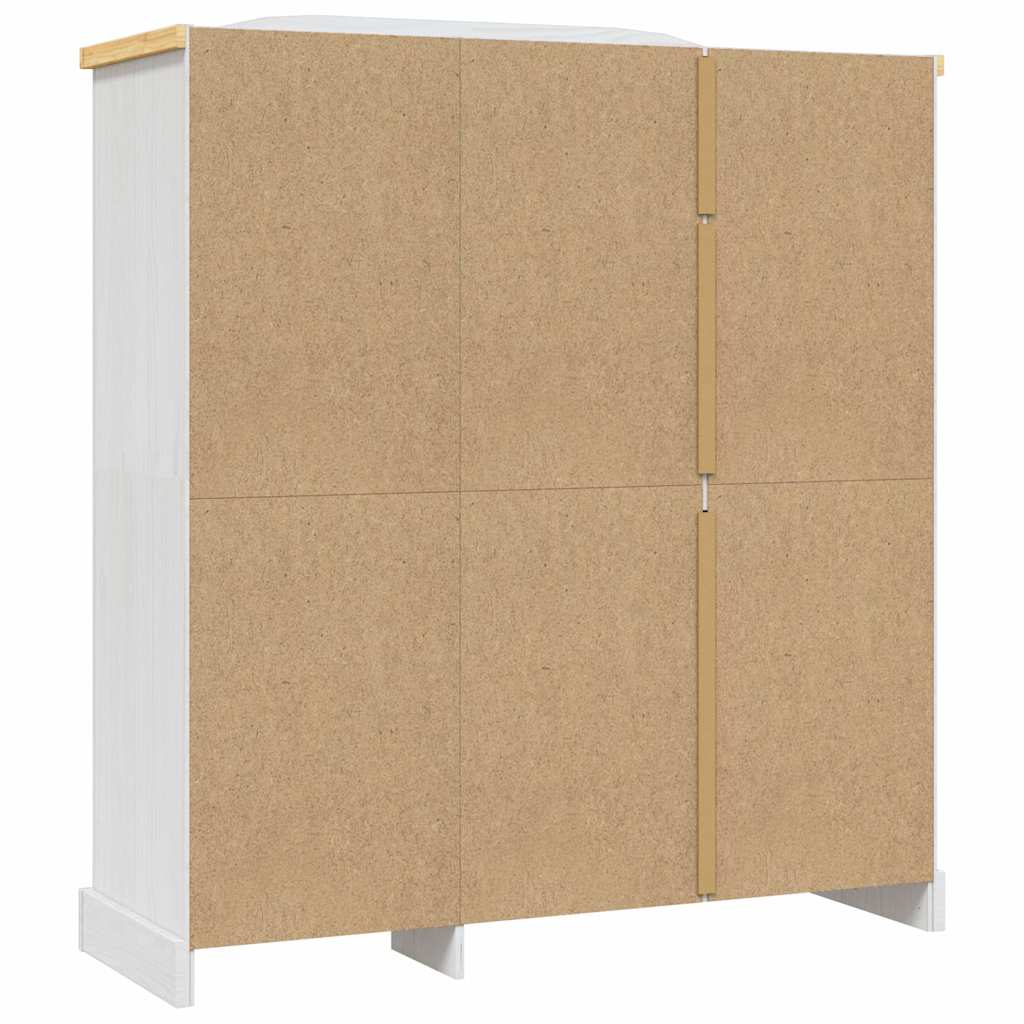 Armário de madeira de pinho mexicano estilo Corona branco com 3 portas - COMFORTXL - 5
