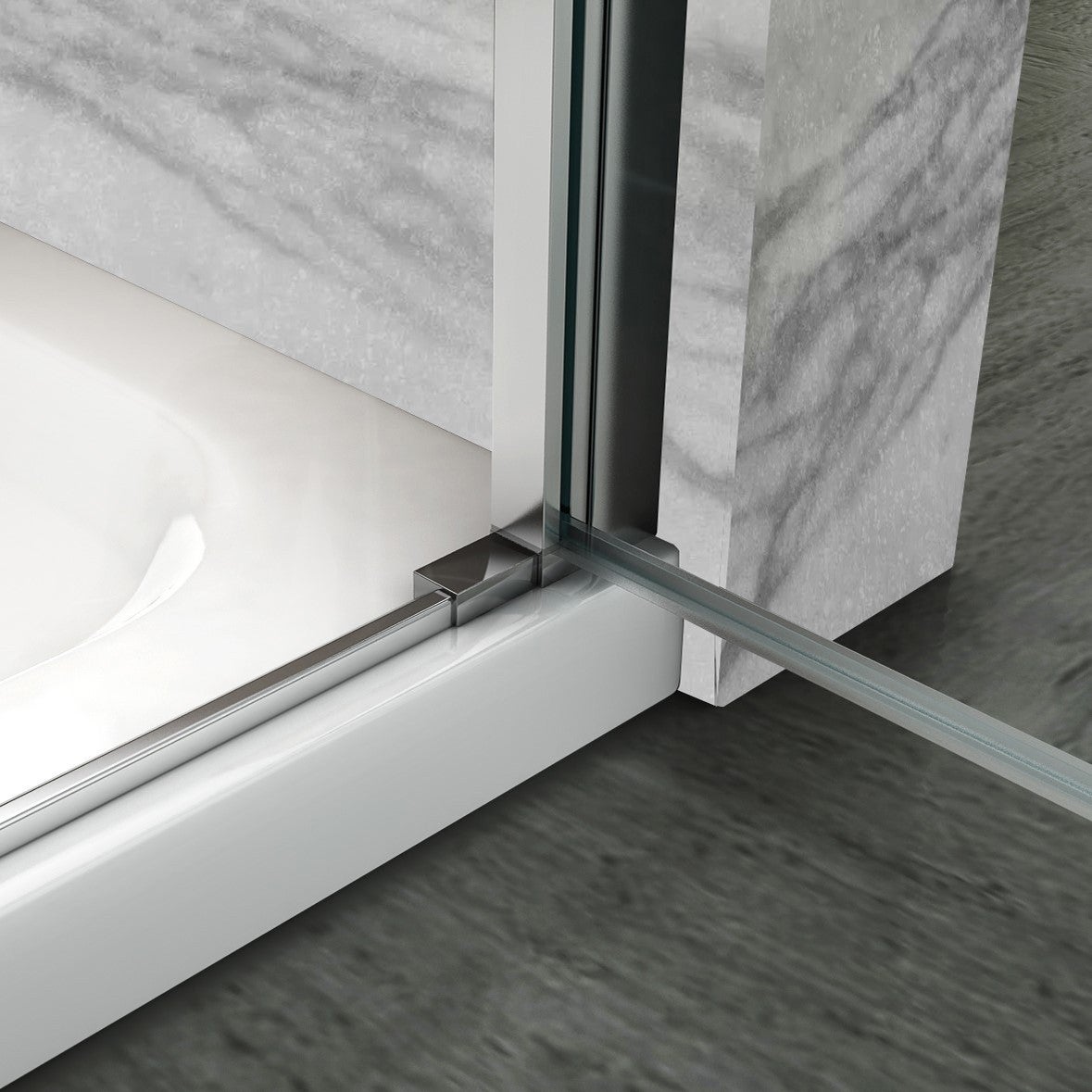 ATÉA Cabine de douche H 190 cm, 2 portes pliantes et pivotantes - verre transparent 70 x 115 cm - 5