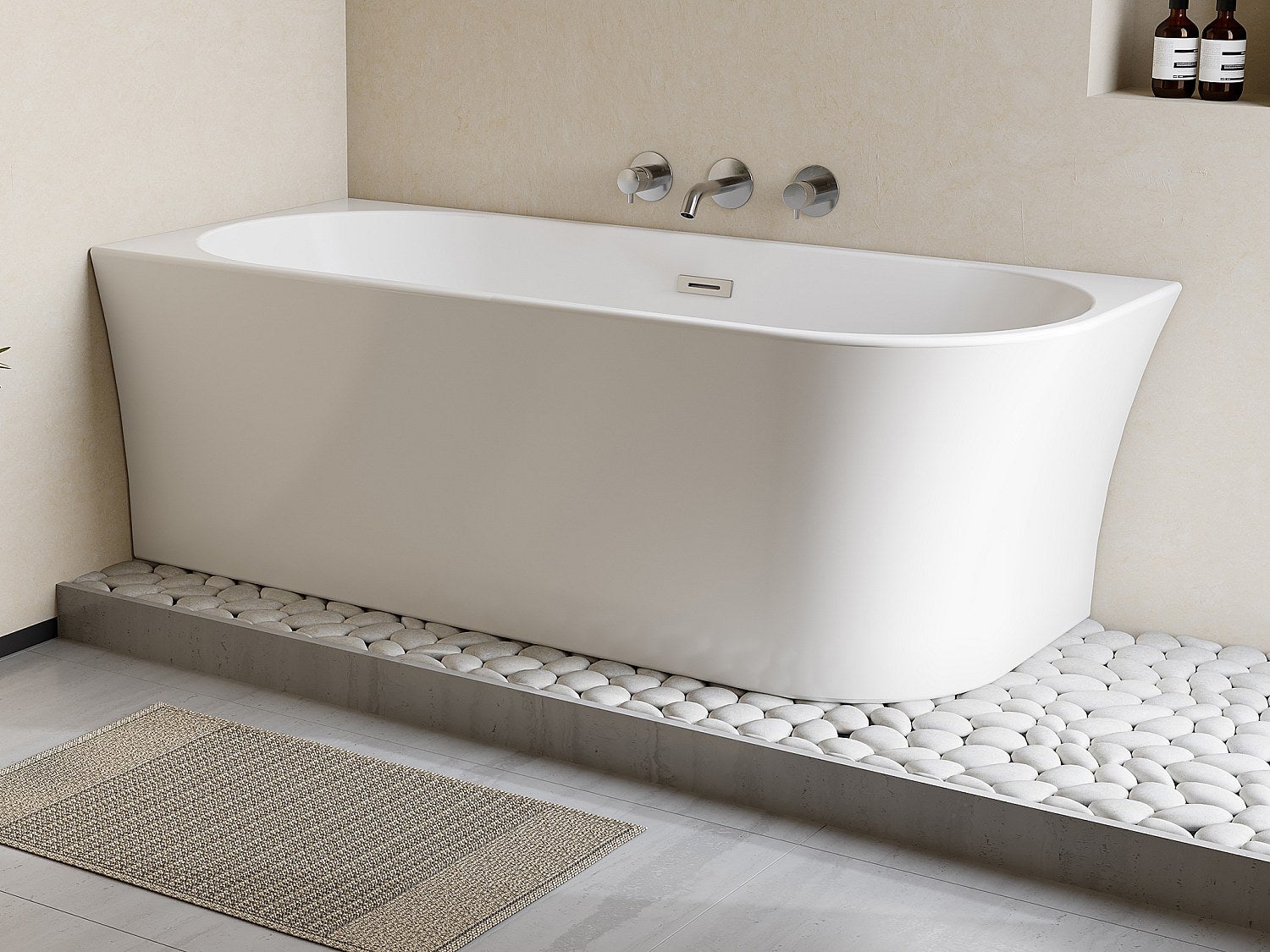 Wanna narożna - 228 l - 170 x 75 x 59 cm - Biała - Akryl - Lewostronna - PONTICOLA