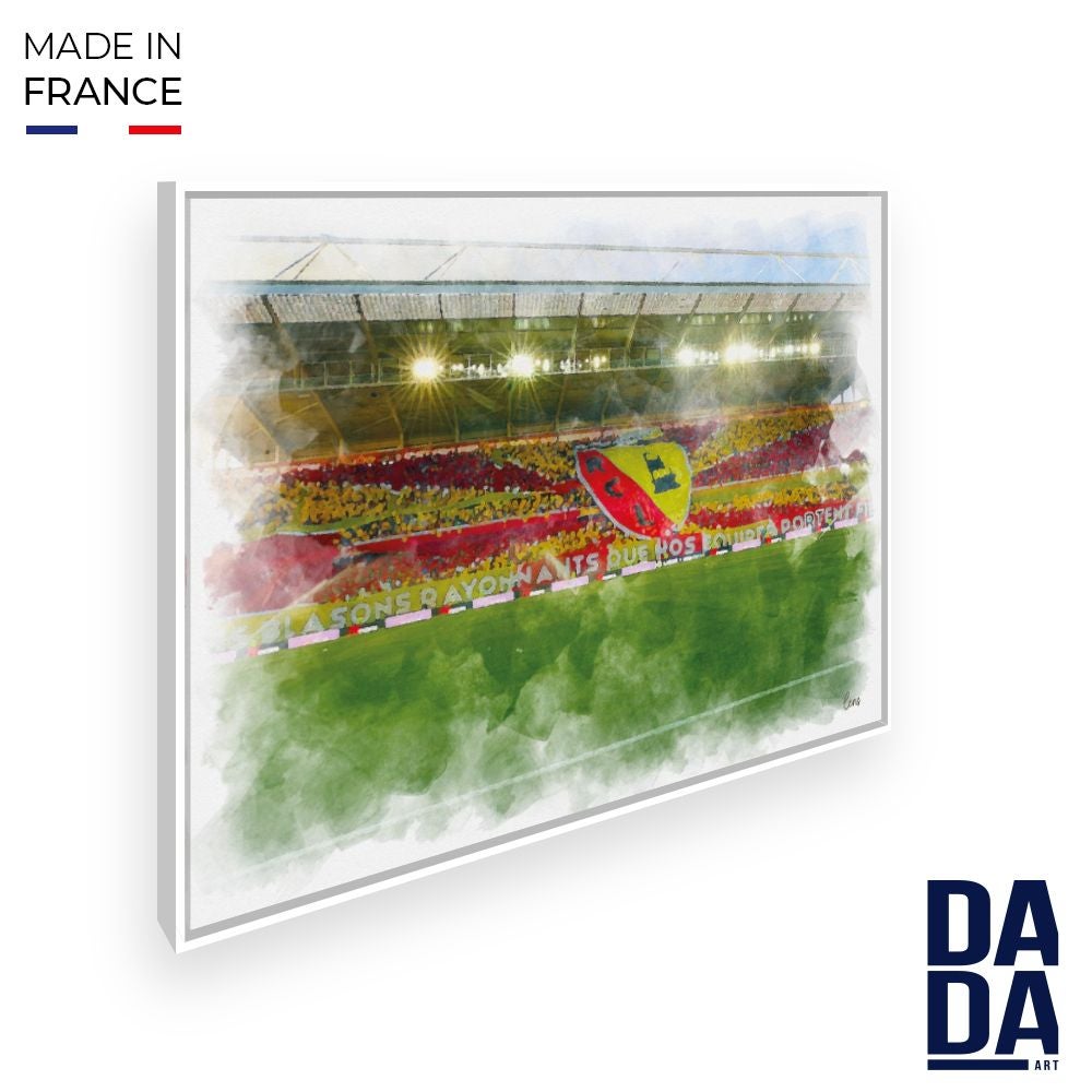 Tableau Stade de Lens / 45x60cm / Cadre Blanc / Fabriqué en France ...