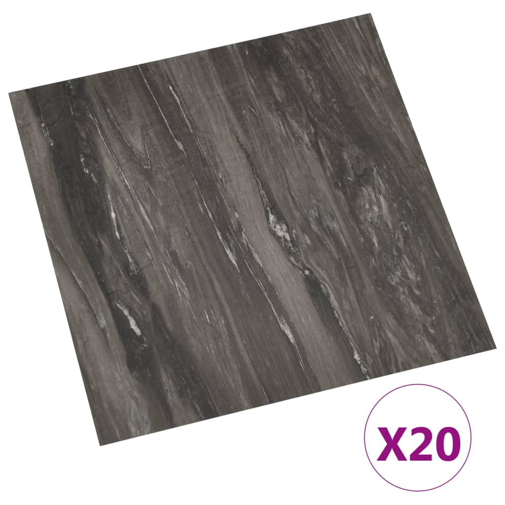 20 piezas lamas de suelo autoadhesivas | tarimas de suelo | tarimas autoadhesivas pvc 1,86 m² gris oscuro cfw43983