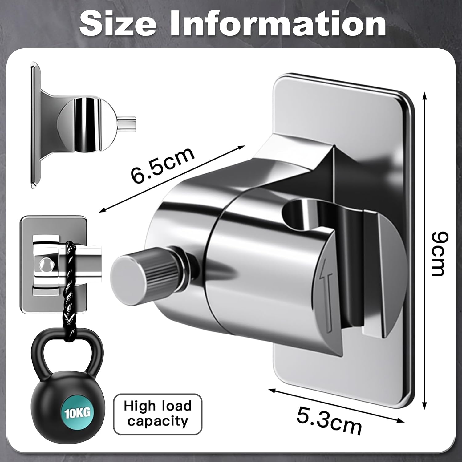 Support De Douchette Sans Perçage - Fixation Murale Réglable à 45° Pour Pommeau De Douche
