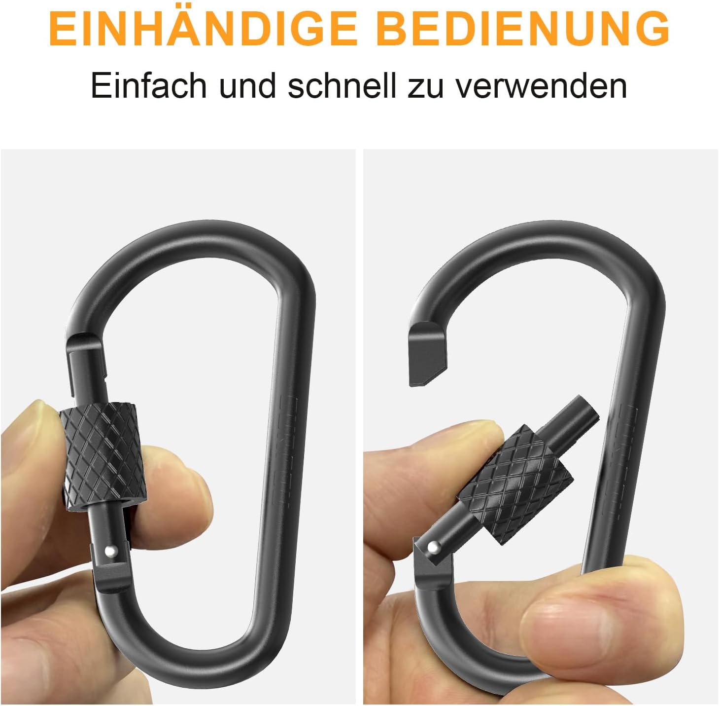 Moschettoni A Vite In Alluminio 7075 – 10 Pezzi Auto Locking 25KN Per Arrampicata, Amache, Campeggio E Guinzaglio Per Cani, Arancione