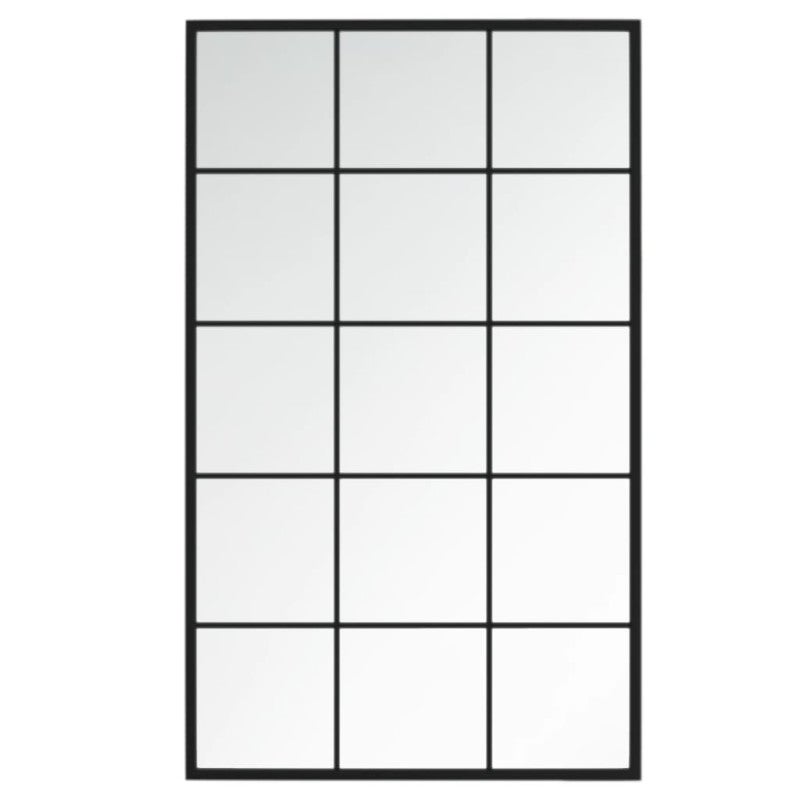 vidaXL Espejo de pared metal negro 100x60 cm - 2