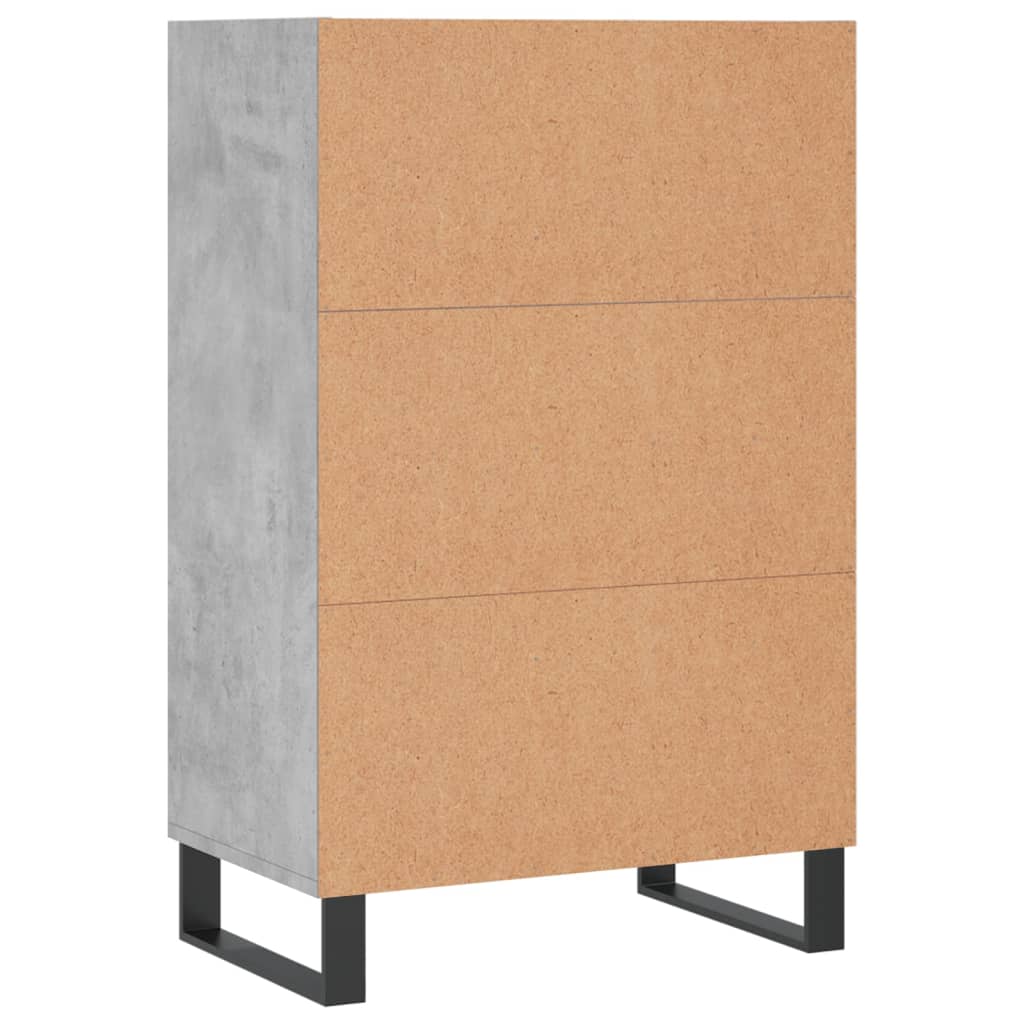 Credenza alta 57x35x90 cm in multistrato grigio cemento - 6