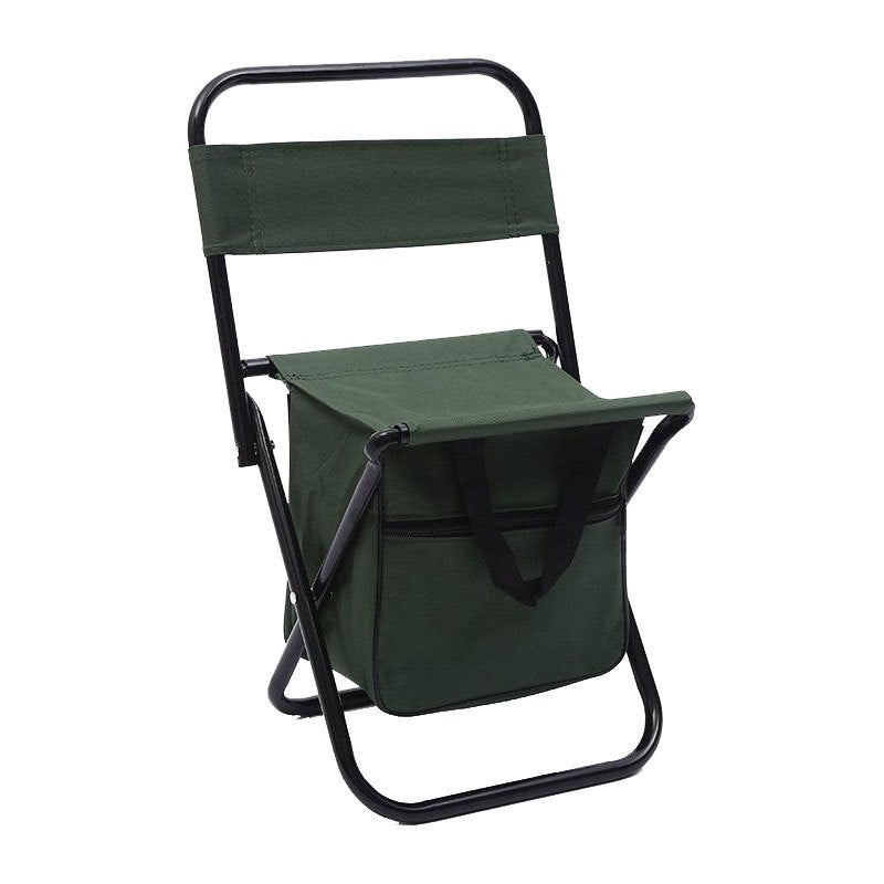 Chaise Isotherme pour Sac à Dos, Chaises de Pêche, Tabouret de Camping Pliant, Compact, Léger, Grande capacité pour Voyage, Plage, Randonnée, Pique -Nique (armée Verte