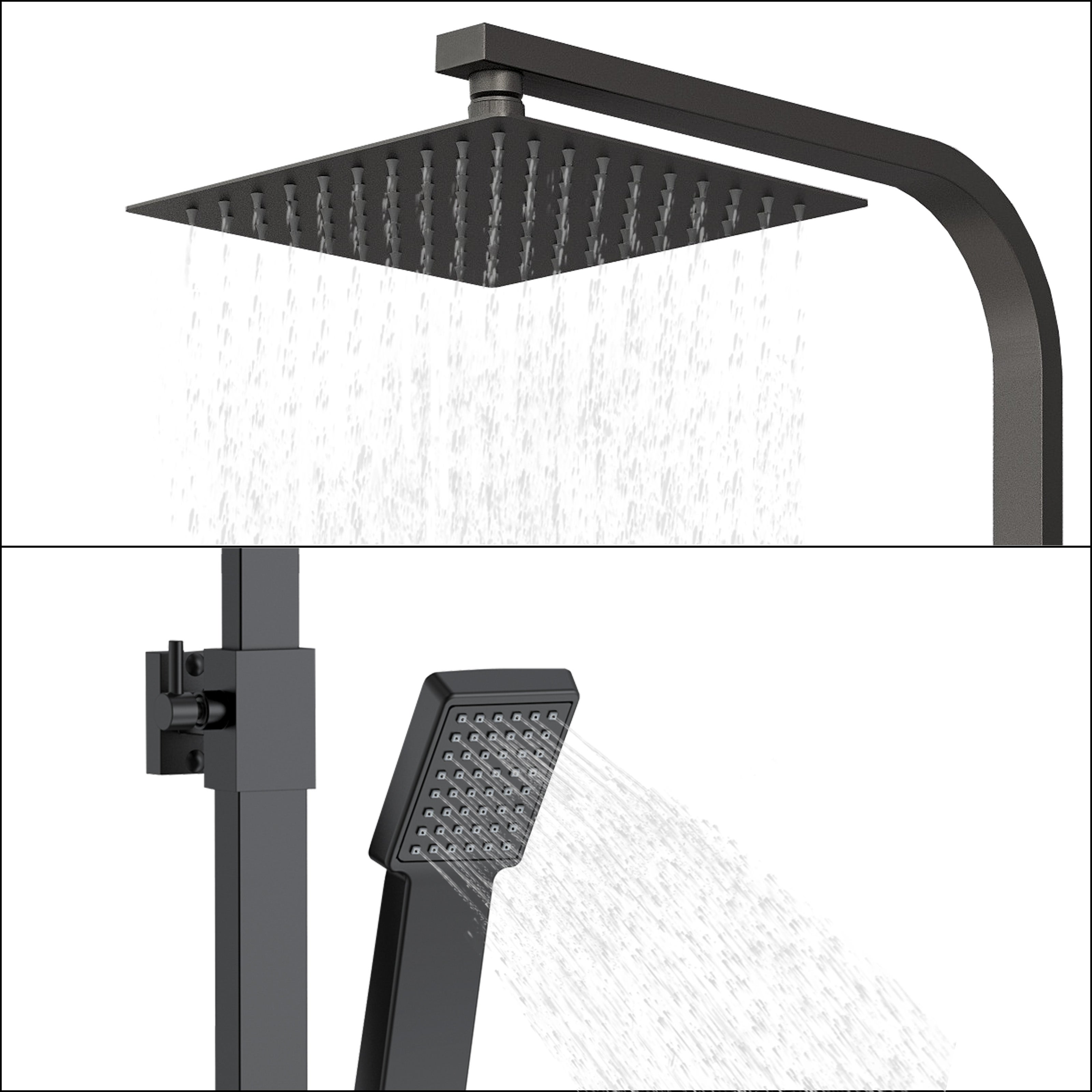 AICA Colonne de douche thermostatique ,avec mitigeur thermostatique carré, pommeau de douche carré,réglable - 6