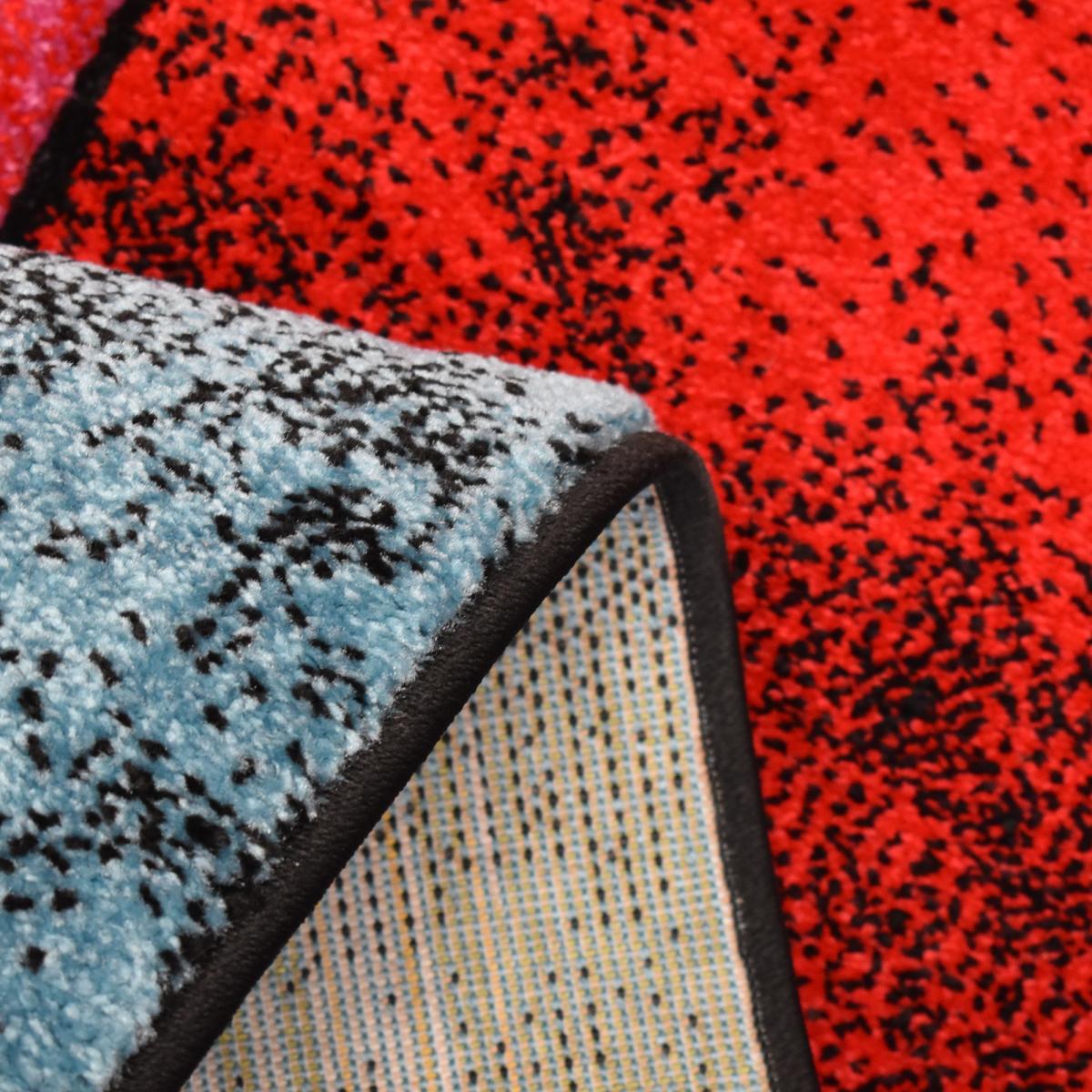 tapis salon 120x170 tissé multicolore rectangle motif géométrique LYN8 GEOME - 3