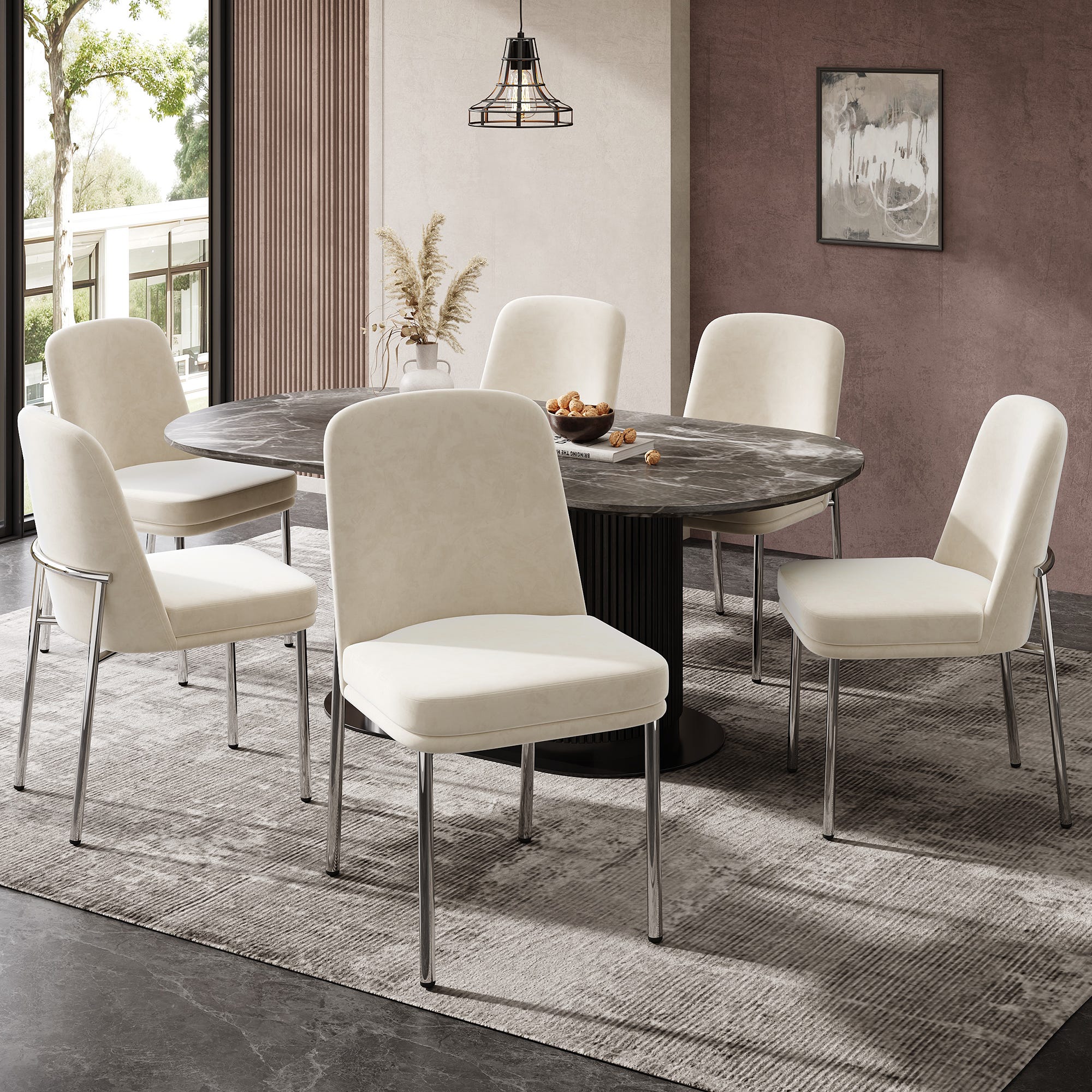 Set di 2 sedie da pranzo moderne trasparenti per cucina, soggiorno o camera da letto, design moderno e versatile Set di 2 sedie da pranzo moderne trasparenti per cucina, soggiorno o camera da letto, design moderno e versatile