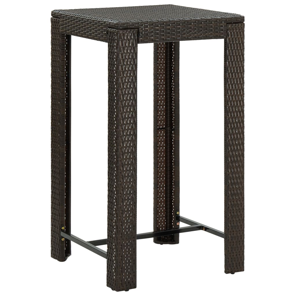 Maison Exclusive - Set Bar da Giardino 3 pz con Cuscini Polyrattan Marrone - 3