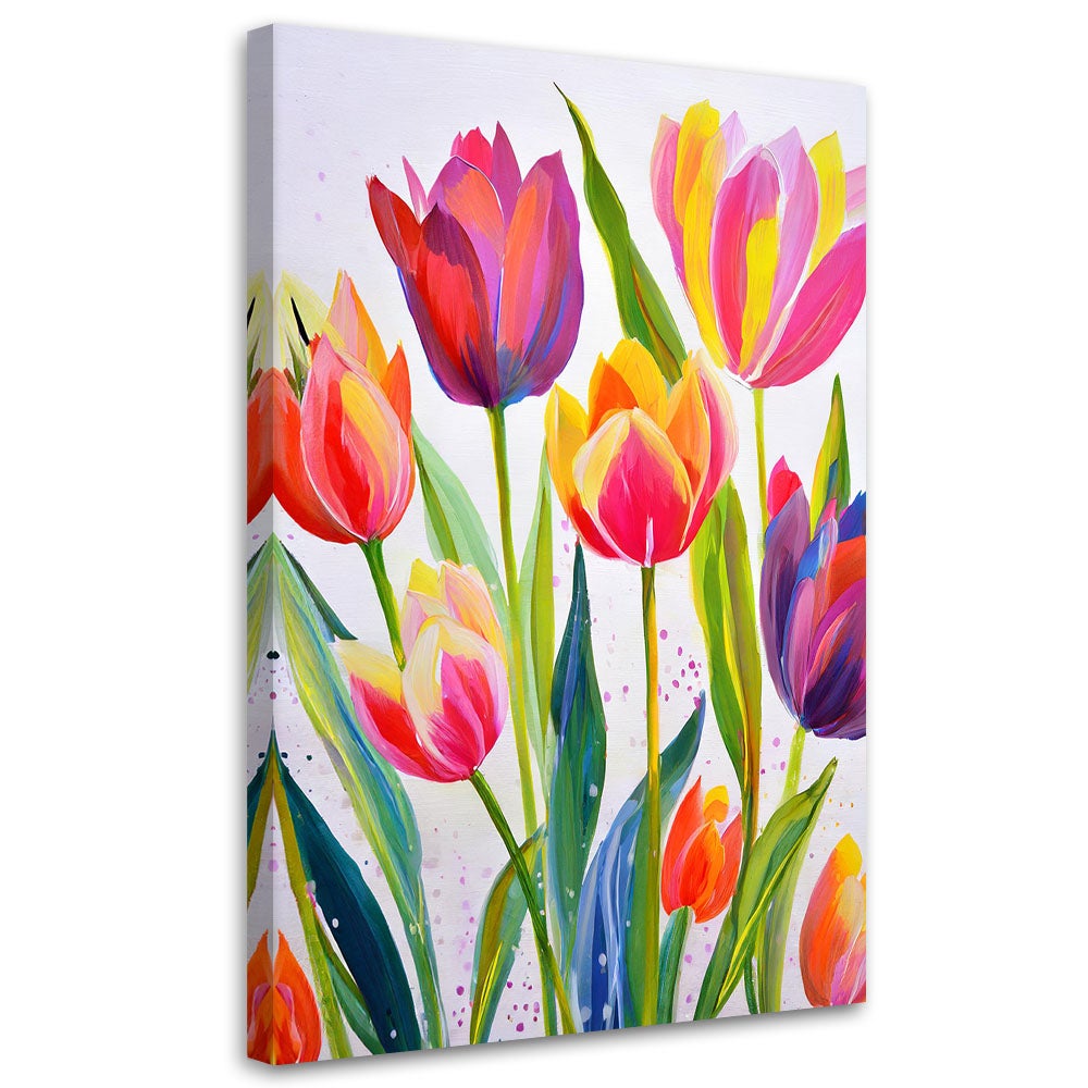 Obraz nowoczesny, Tulipany Akwarela Kolorowe 60x90