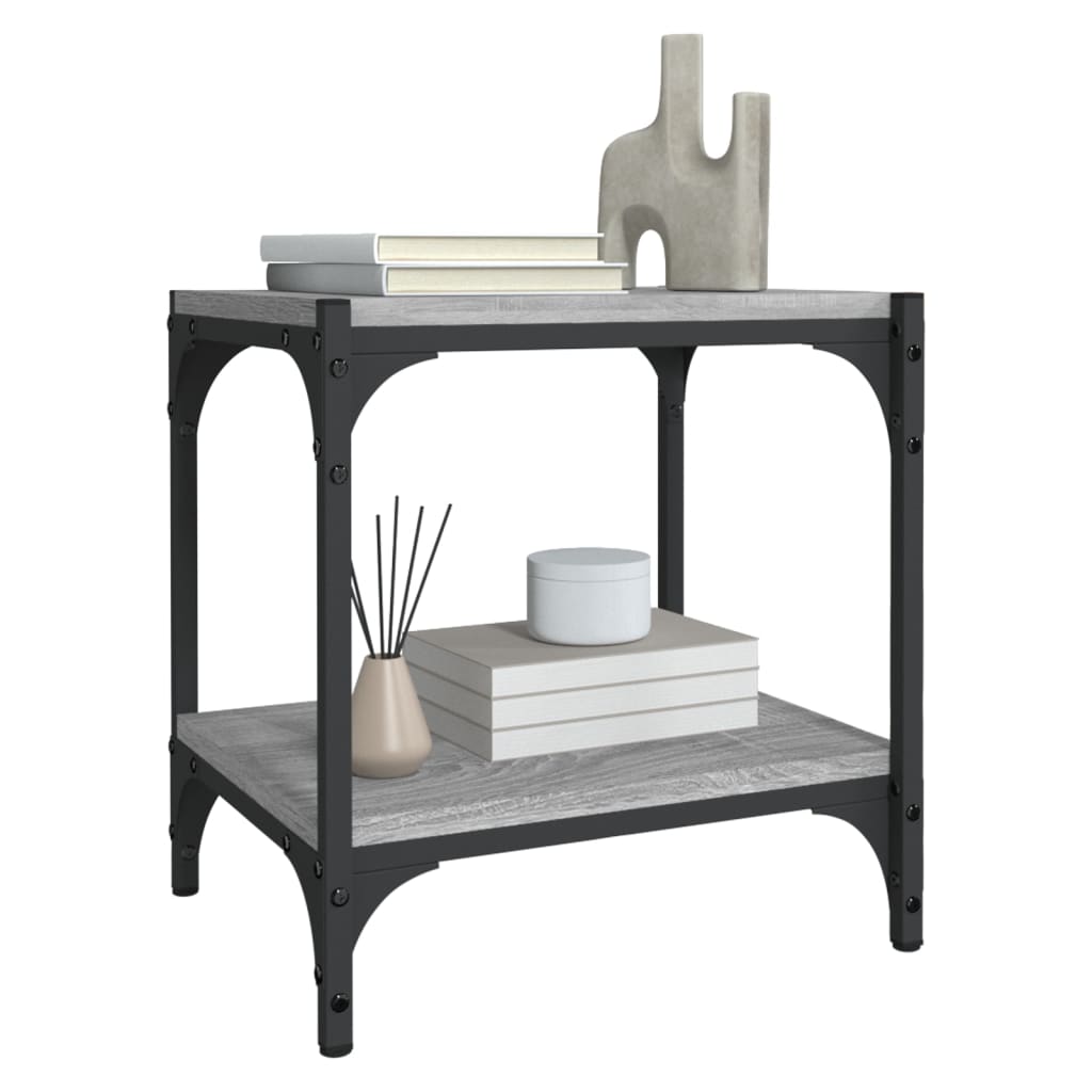 Maison Exclusive - Meuble TV Sonoma gris 40x33x41 cm Bois d'ingénierie et acier - 4
