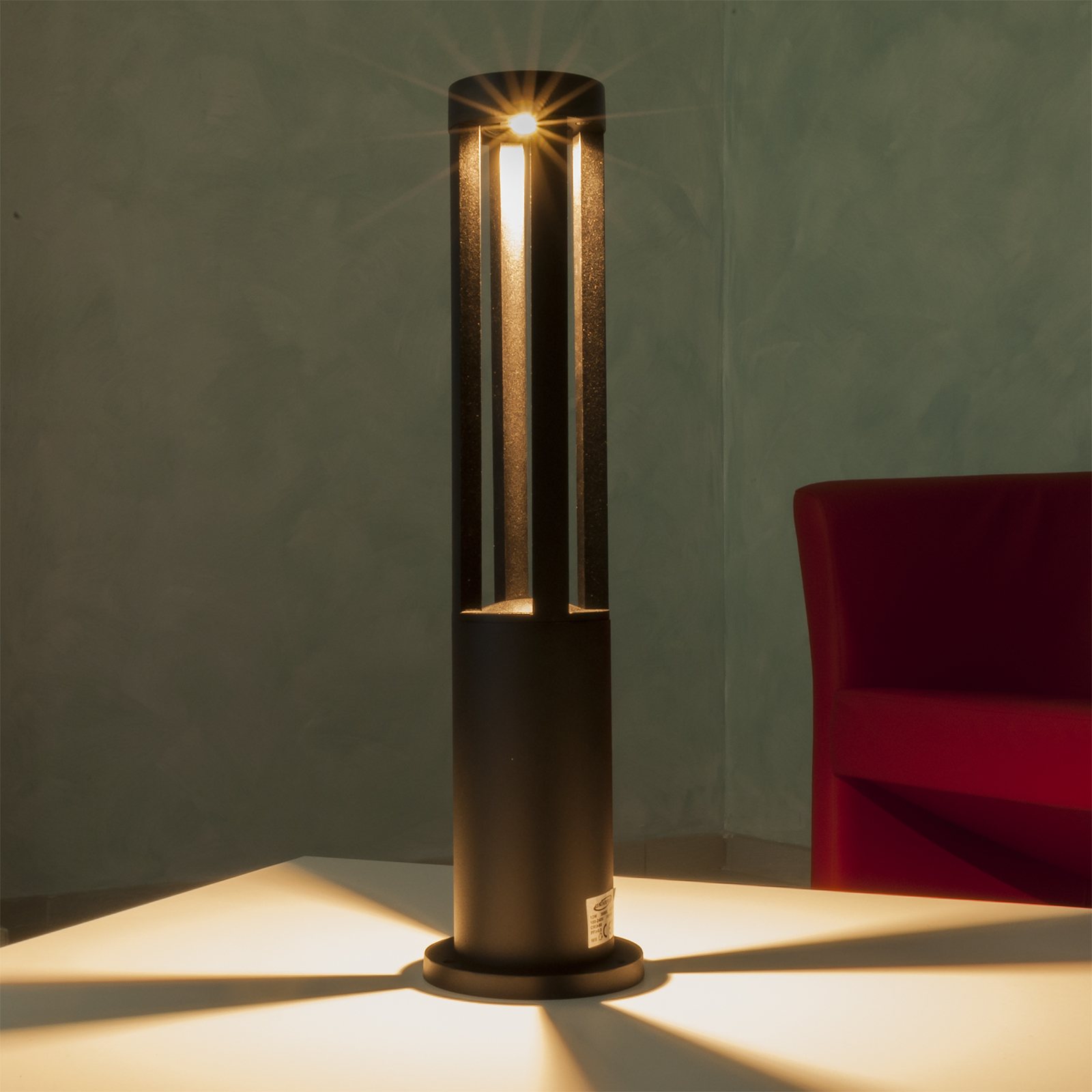 Lampadaire LED d'extérieur 12 W étanche IP65 éclairage de jardin de cour de sentier 60 cm 230 V NOIR 4000K - 2