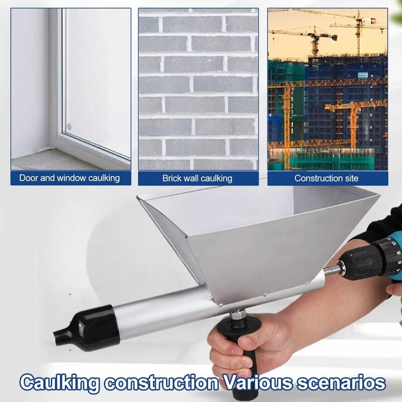 Pistolet Joint Électrique Portable avec 4 Embouts, Pistolet Ciment en Acier Inoxydable, Sans Perceuse Électrique, Jointoyeuse pour le Jointoiement - 4