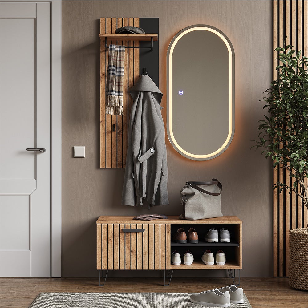 Vicco Portemanteau mural Amber, Chêne Wotan, 43x110cm - 7