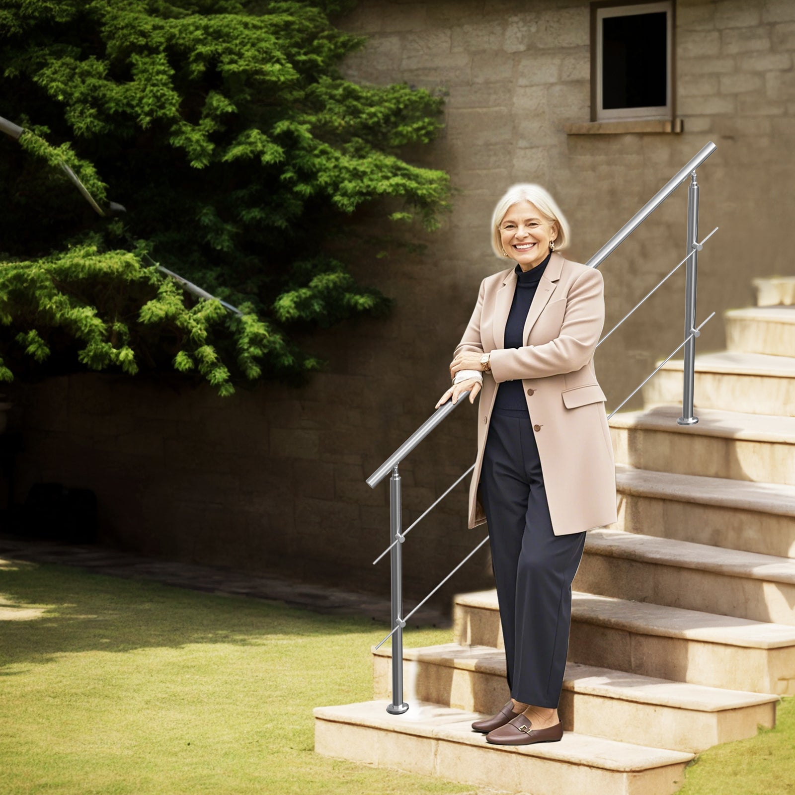 Rampe d'escalier extérieure,VEVOR 70,9