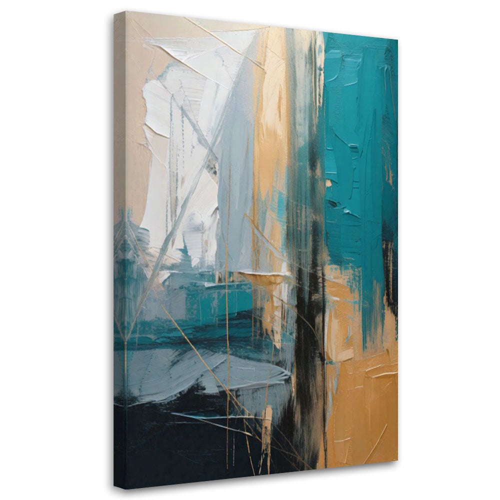 Obraz nowoczesny, Abstrakcja Geometryczna Złoto 80x120