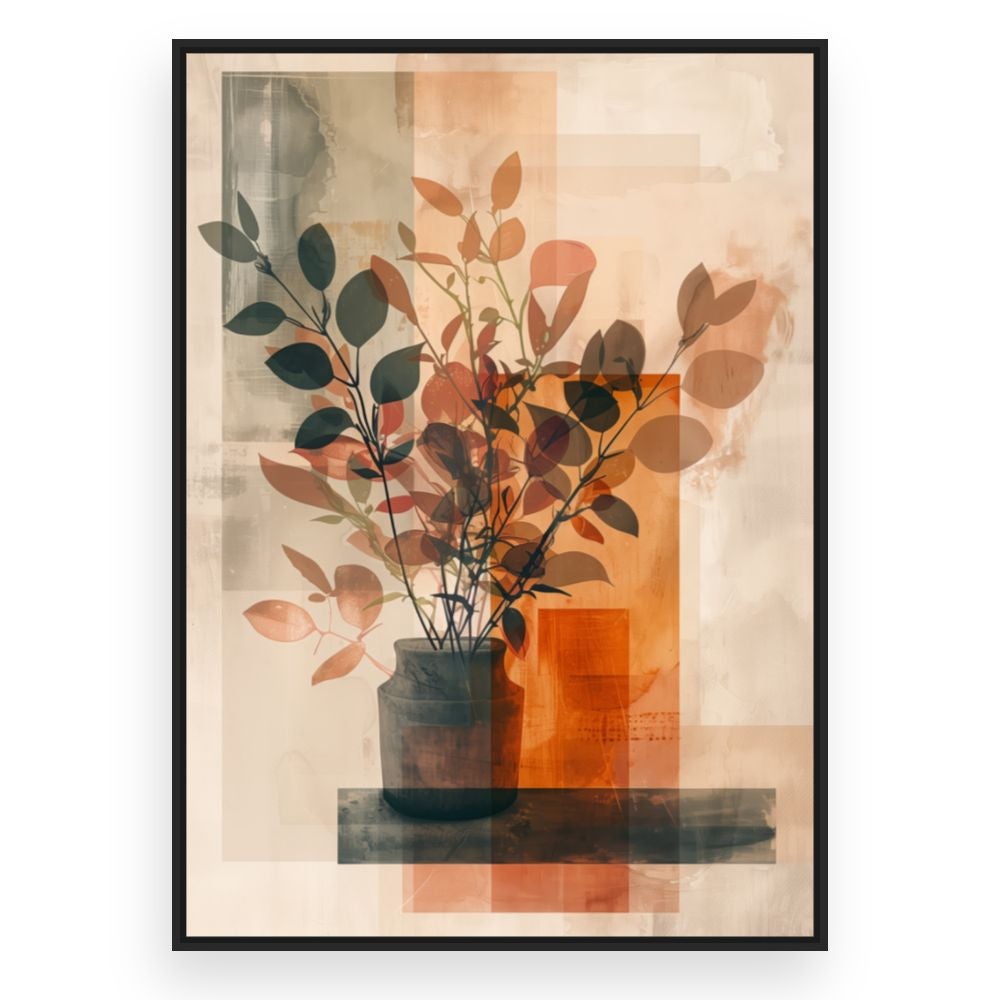 Toile encadrée Feuillage artistique chic / 50x70cm / Cadre Noir / Fabriqué en France / Toile murale / DADA ART - 3