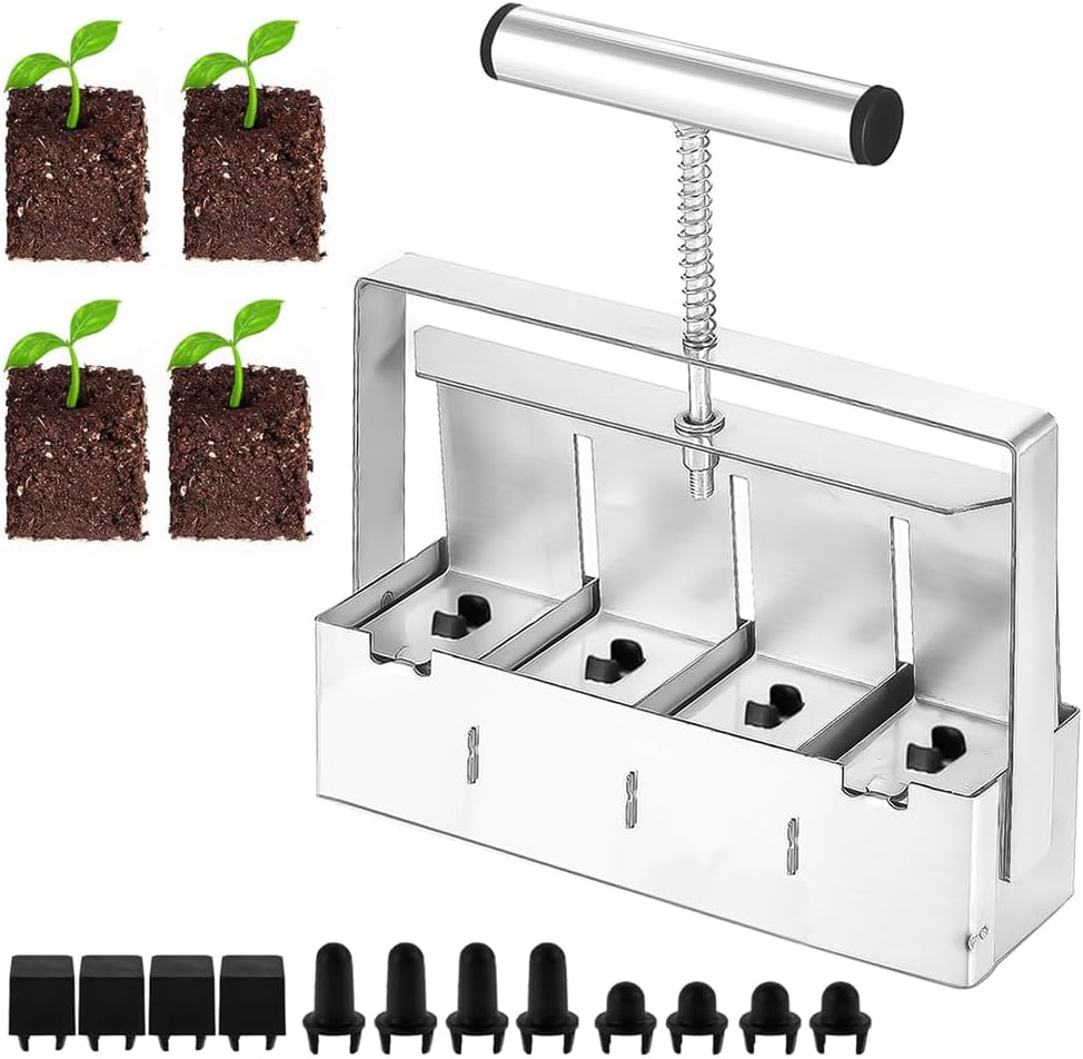 Presse à Motte De Terre Manuel 2 Pouces - Outil Jardinage Pour Semis Et Repiquage - Avec Poignée Ergonomique - Écologique, Sans Pots En Tourbe