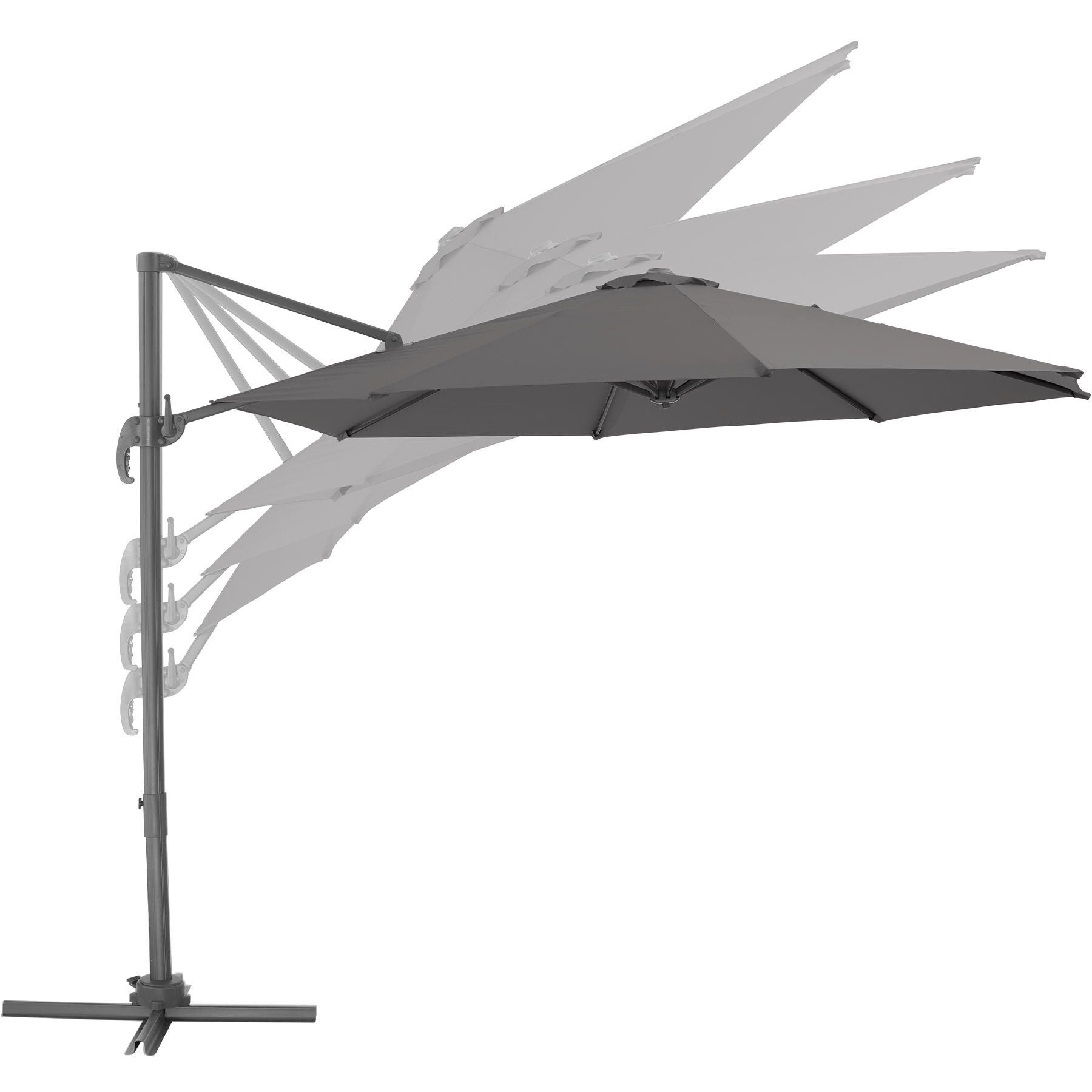 Parasol déporté en acier et polyester avec housse de protection 300 cm TECTAKE - 3