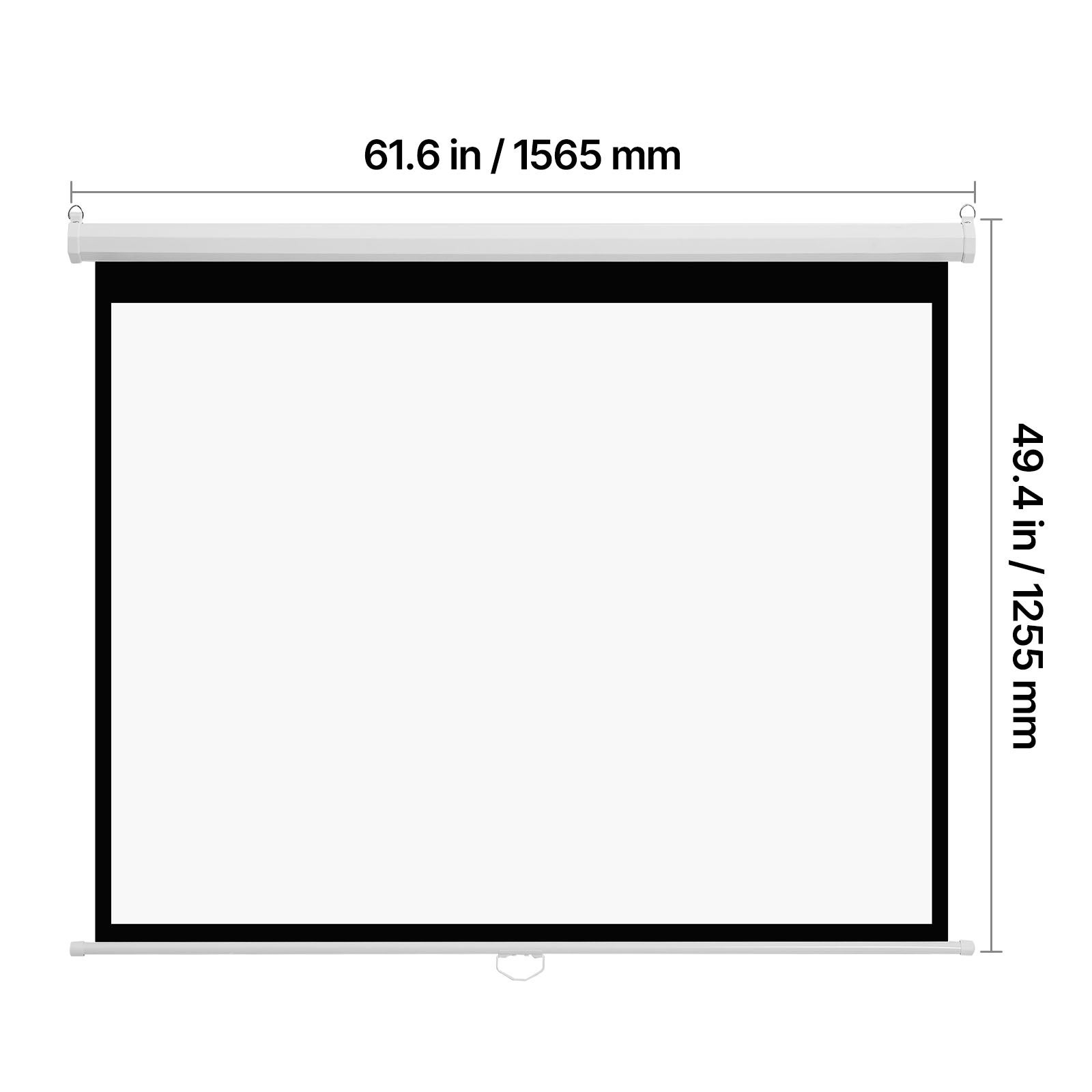 Ecran de projection SucceBuy manuel 1829 mm 4:3 4K 1080 HD, toile murale retractable avec cordon de traction, large angle de vision, ideal pour maison - 9